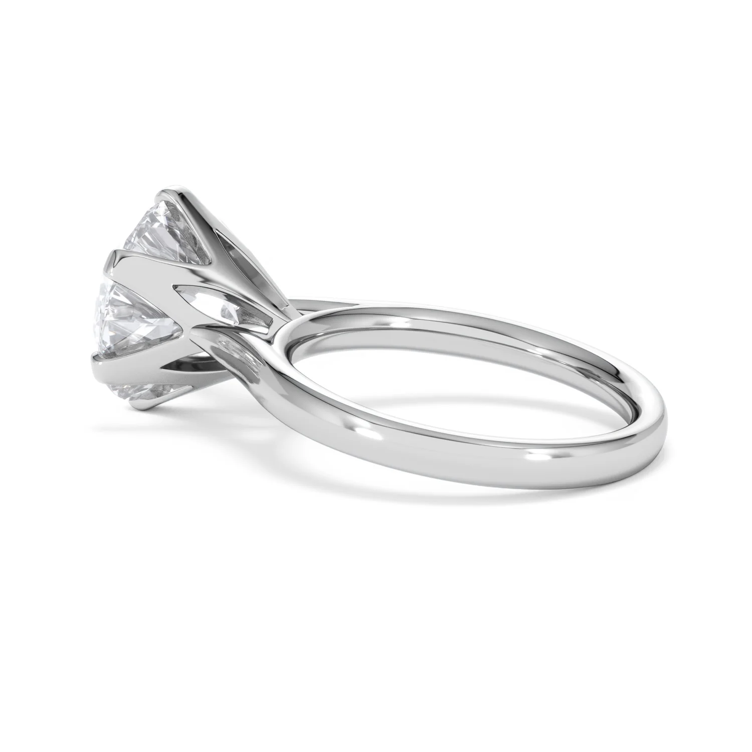Low Set Chloe 5.00ct Lab Diamond Round Cut Engagement Ring in 18K White Gold G/VS1 - Image 63