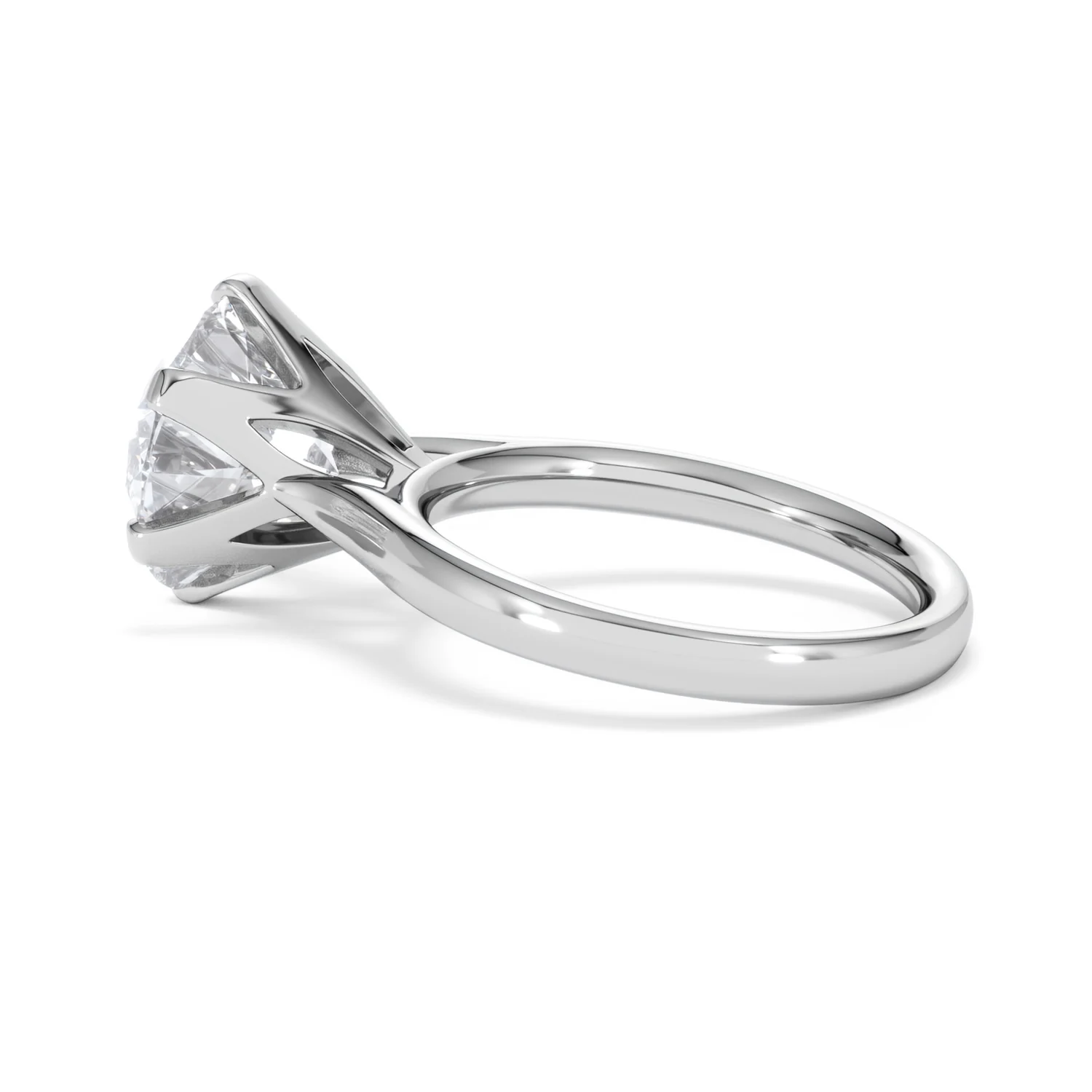 Low Set Chloe 5.00ct Lab Diamond Round Cut Engagement Ring in 18K White Gold G/VS1 - Image 64