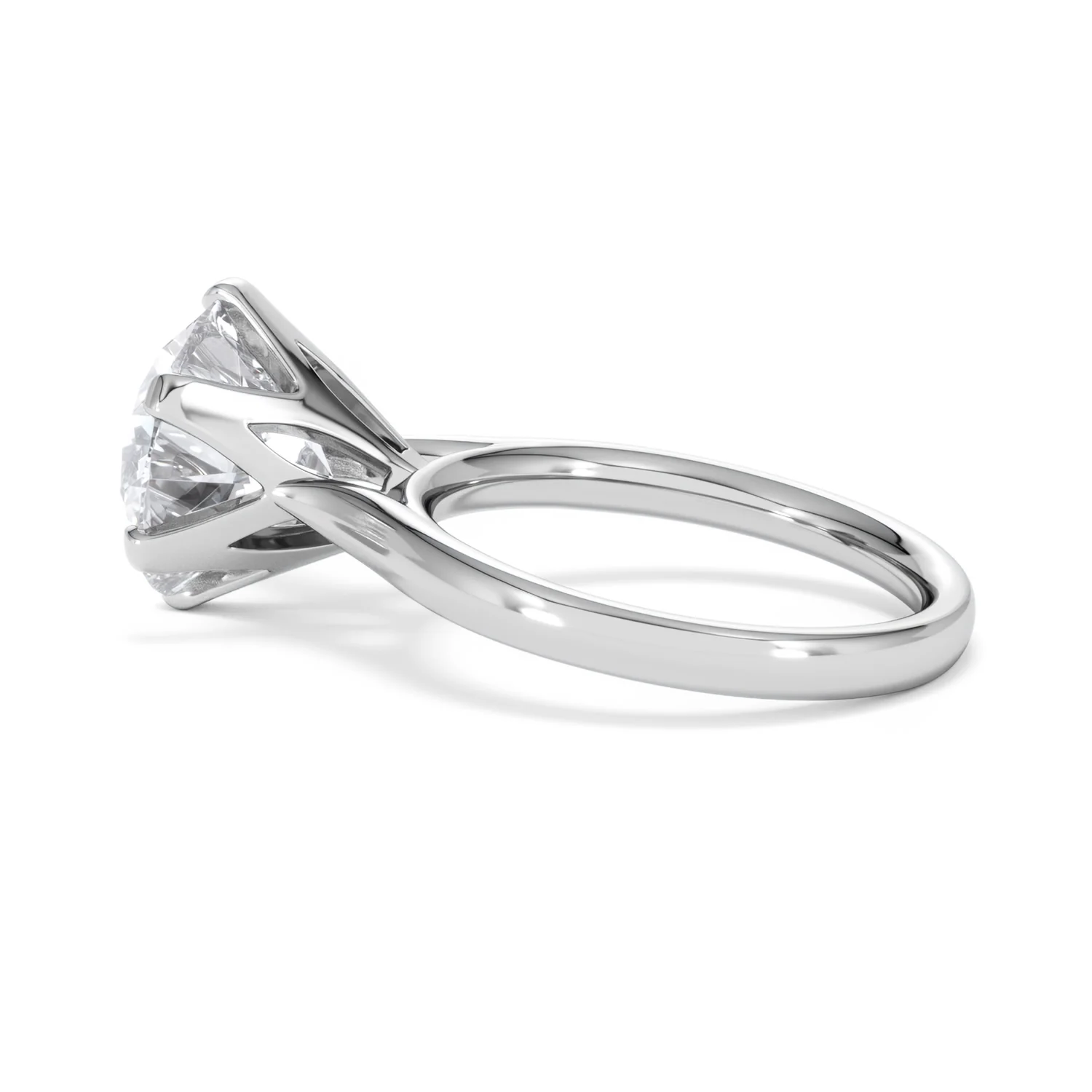 Low Set Chloe 5.00ct Lab Diamond Round Cut Engagement Ring in 18K White Gold G/VS1 - Image 65
