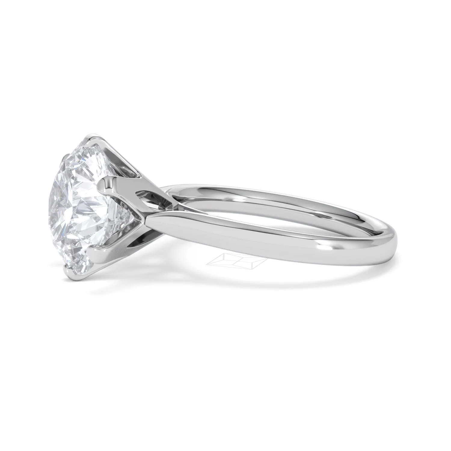 Low Set Chloe 5.00ct Lab Diamond Round Cut Engagement Ring in 18K White Gold G/VS1 - Image 74