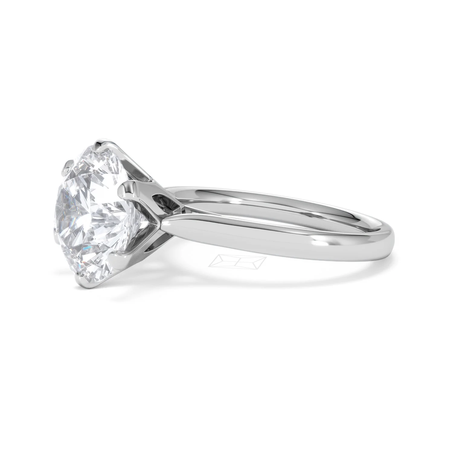 Low Set Chloe 5.00ct Lab Diamond Round Cut Engagement Ring in 18K White Gold G/VS1 - Image 76