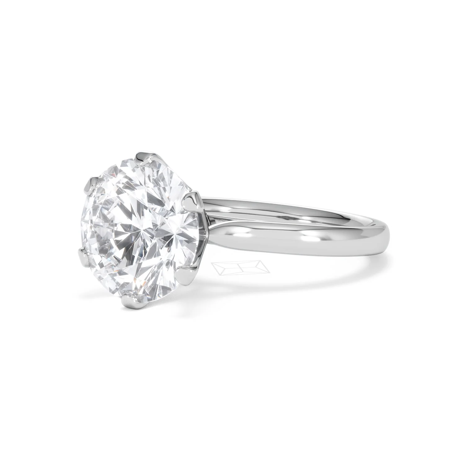 Low Set Chloe 5.00ct Lab Diamond Round Cut Engagement Ring in 18K White Gold G/VS1 - Image 81