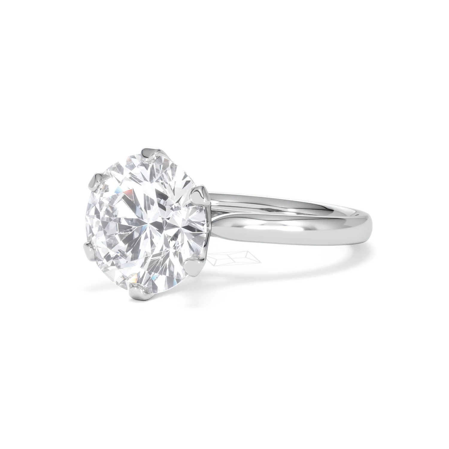 Low Set Chloe 5.00ct Lab Diamond Round Cut Engagement Ring in 18K White Gold G/VS1 - Image 82