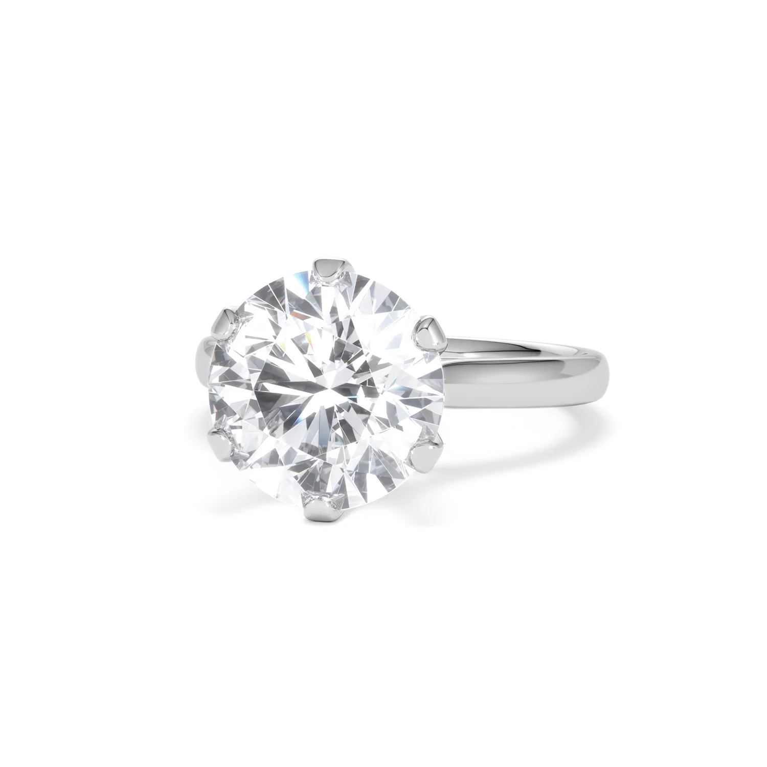 Low Set Chloe 5.00ct Lab Diamond Round Cut Engagement Ring in 18K White Gold G/VS1 - Image 86