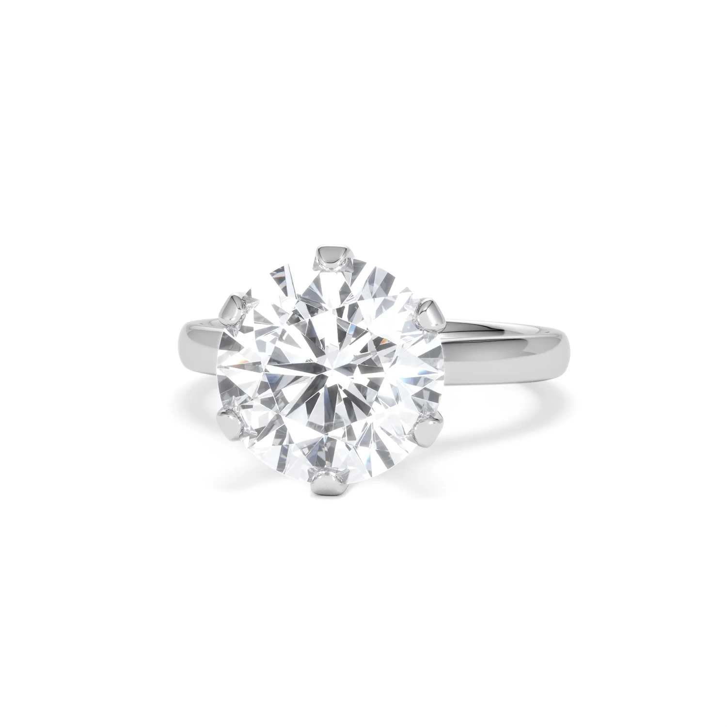 Low Set Chloe 5.00ct Lab Diamond Round Cut Engagement Ring in 18K White Gold G/VS1 - Image 87