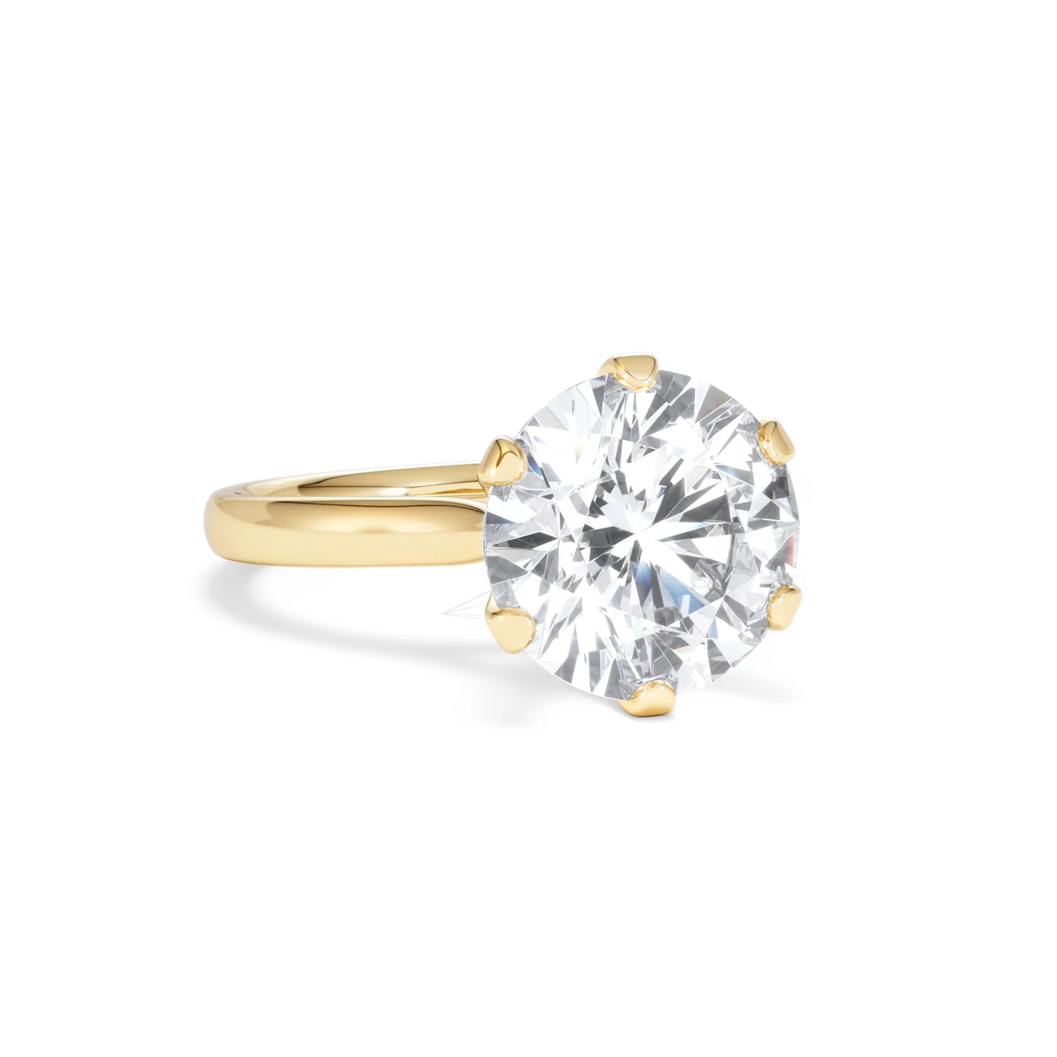Low Set Chloe 5.00ct Lab Diamond Round Cut Engagement Ring in 18K Yellow Gold G/VS1 - Image 13