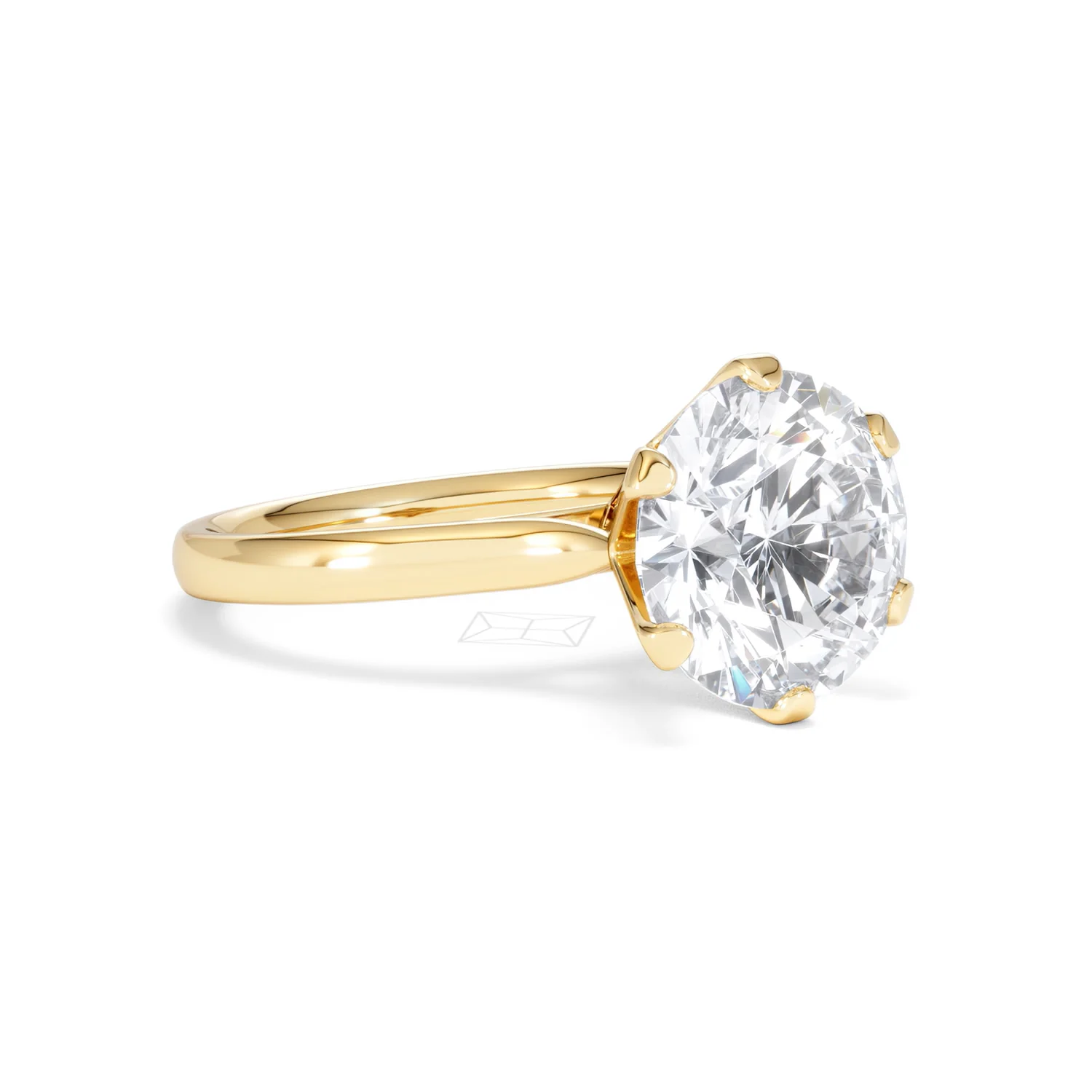 Low Set Chloe 5.00ct Lab Diamond Round Cut Engagement Ring in 18K Yellow Gold G/VS1 - Image 17