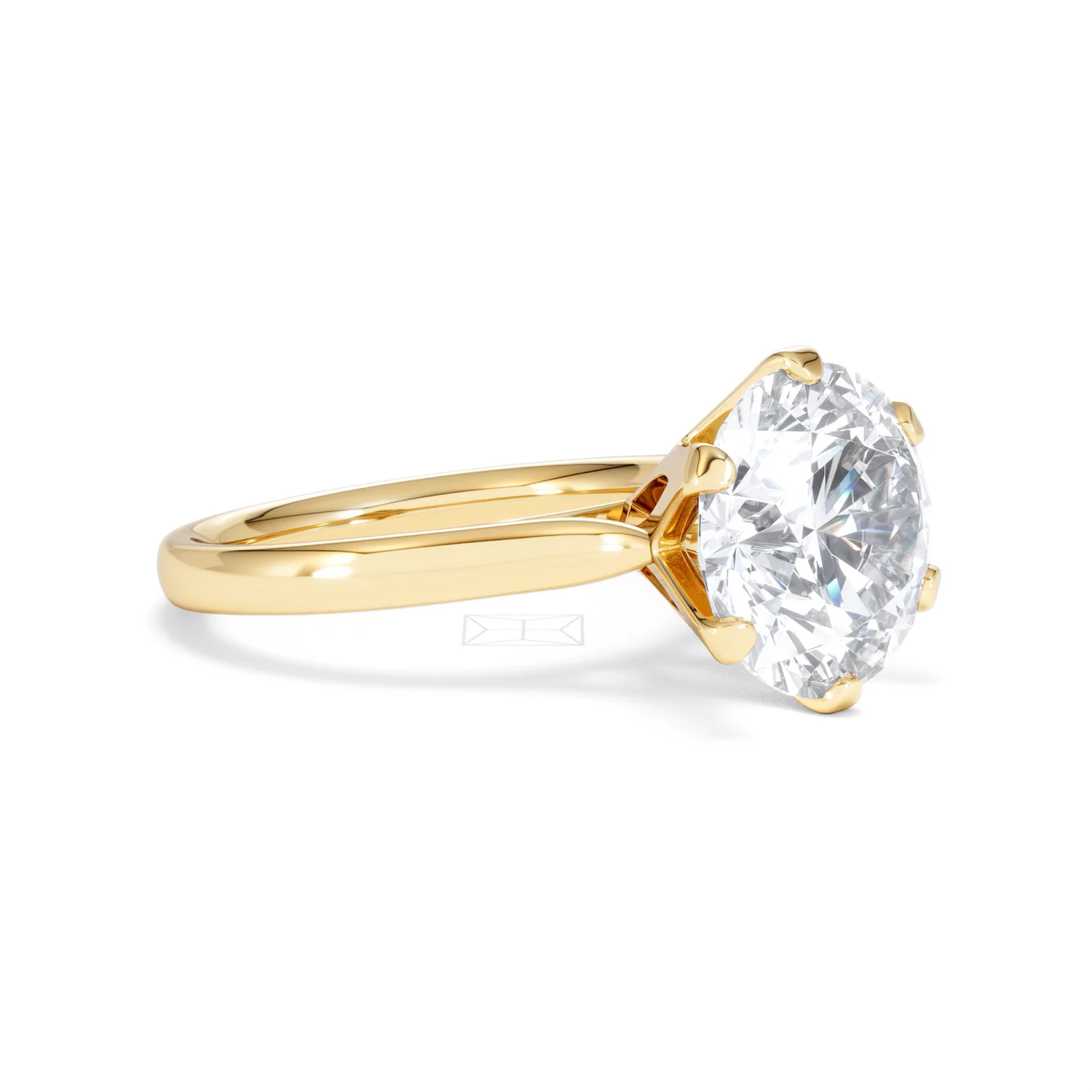 Low Set Chloe 5.00ct Lab Diamond Round Cut Engagement Ring in 18K Yellow Gold G/VS1 - Image 19