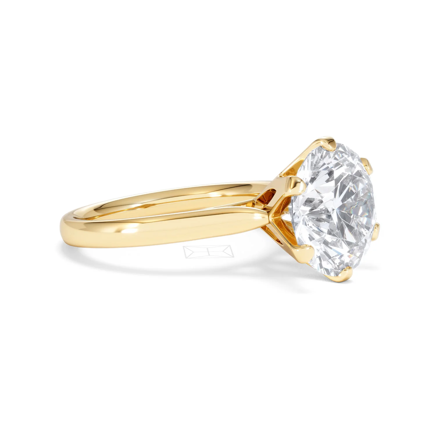 Low Set Chloe 5.00ct Lab Diamond Round Cut Engagement Ring in 18K Yellow Gold G/VS1 - Image 20