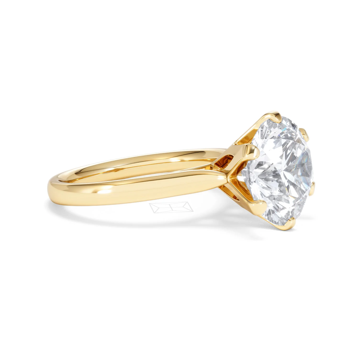 Low Set Chloe 5.00ct Lab Diamond Round Cut Engagement Ring in 18K Yellow Gold G/VS1 - Image 21