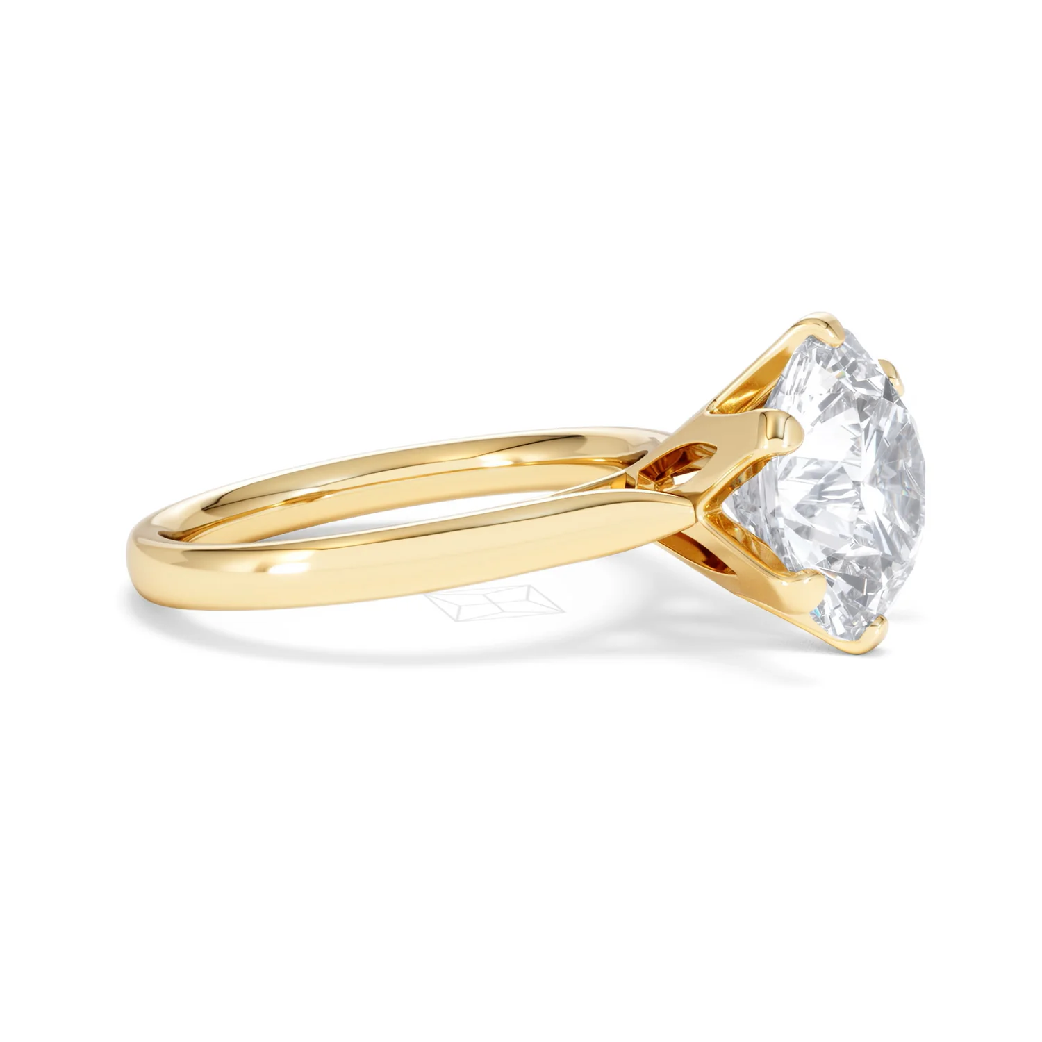 Low Set Chloe 5.00ct Lab Diamond Round Cut Engagement Ring in 18K Yellow Gold G/VS1 - Image 23