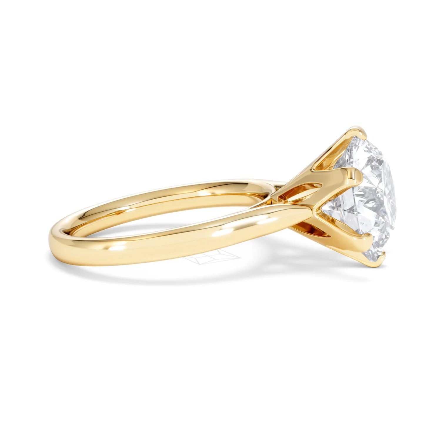 Low Set Chloe 5.00ct Lab Diamond Round Cut Engagement Ring in 18K Yellow Gold G/VS1 - Image 26