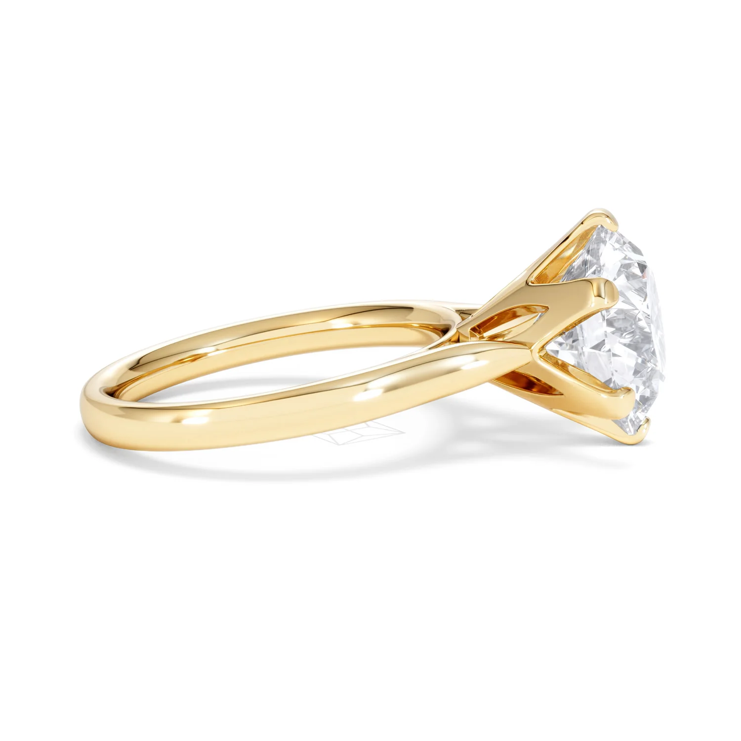 Low Set Chloe 5.00ct Lab Diamond Round Cut Engagement Ring in 18K Yellow Gold G/VS1 - Image 27