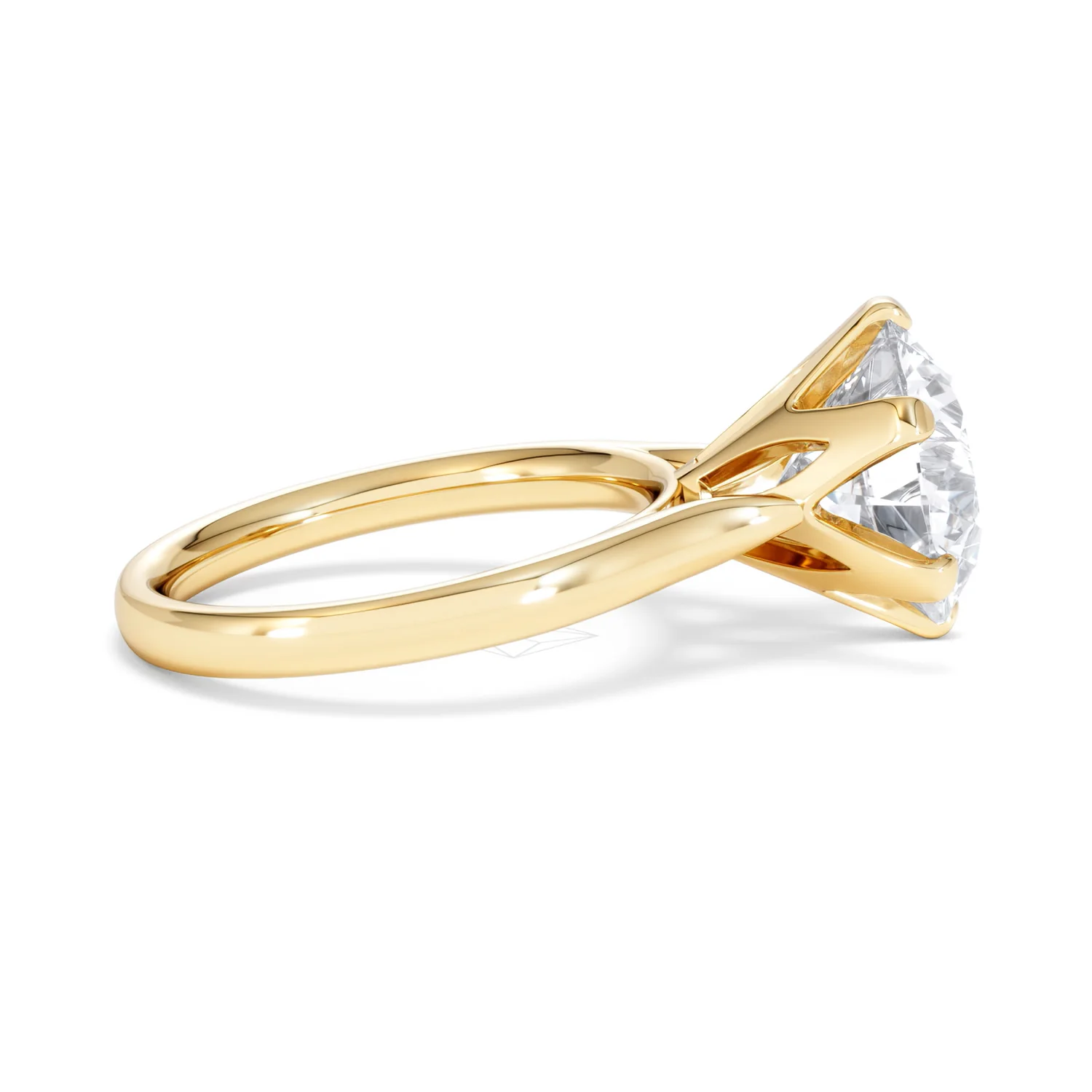 Low Set Chloe 5.00ct Lab Diamond Round Cut Engagement Ring in 18K Yellow Gold G/VS1 - Image 29
