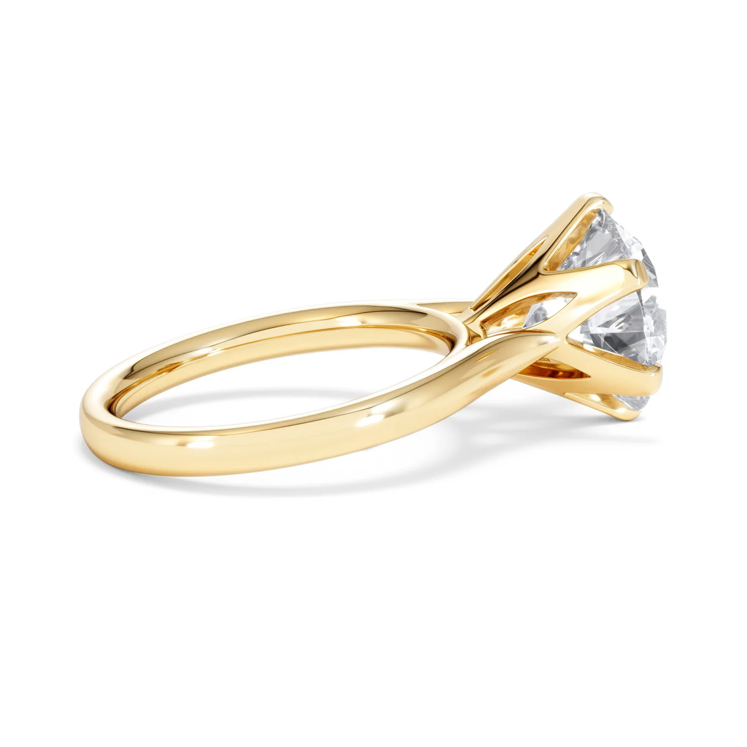 Low Set Chloe 5.00ct Lab Diamond Round Cut Engagement Ring in 18K Yellow Gold G/VS1 - Image 32