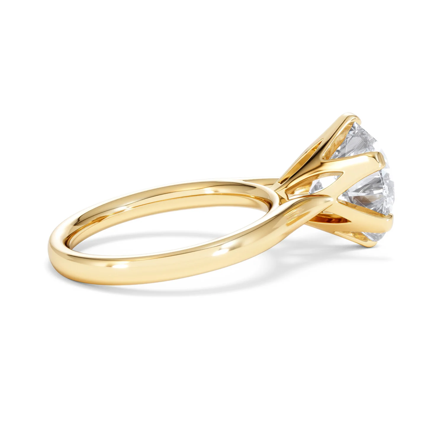Low Set Chloe 5.00ct Lab Diamond Round Cut Engagement Ring in 18K Yellow Gold G/VS1 - Image 33