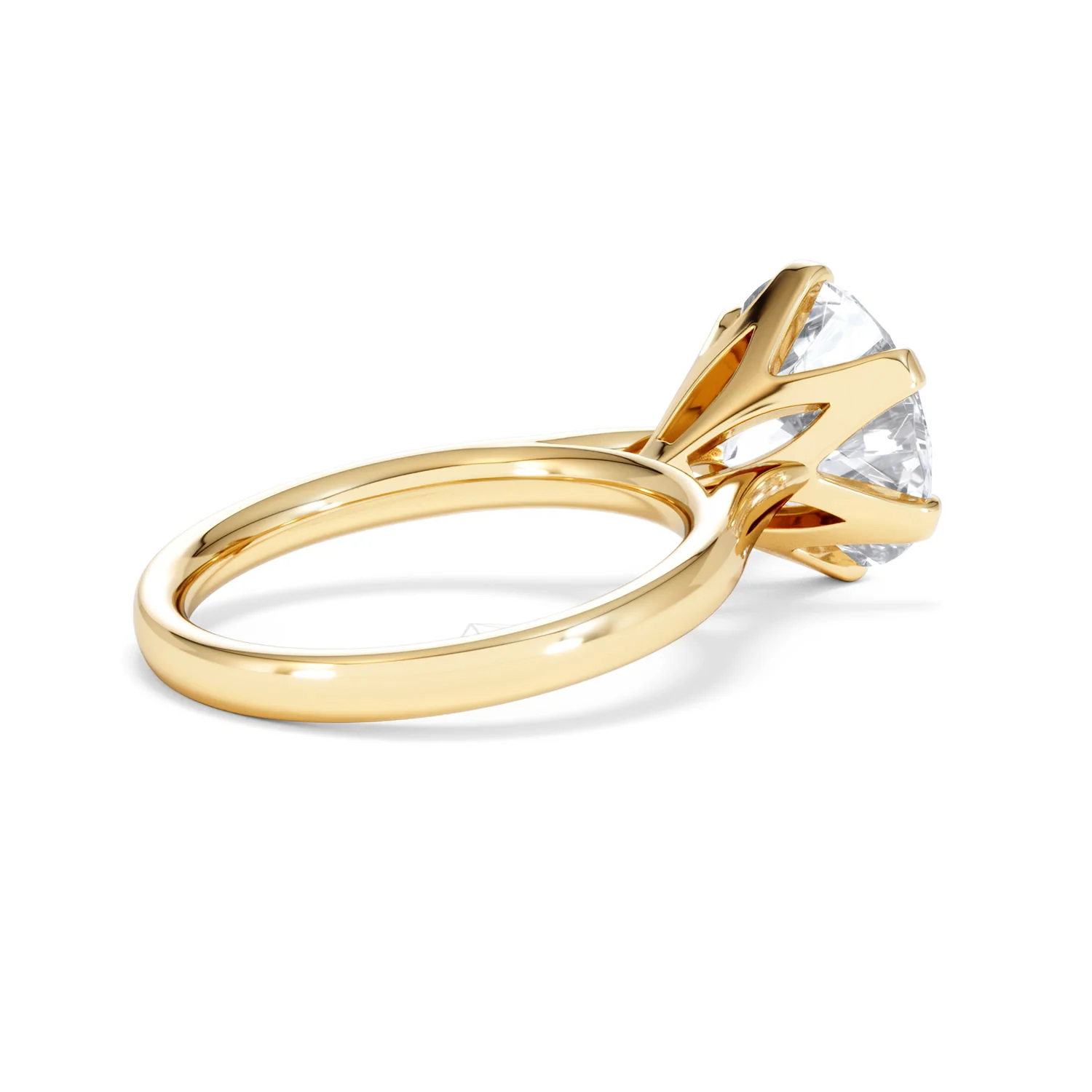 Low Set Chloe 5.00ct Lab Diamond Round Cut Engagement Ring in 18K Yellow Gold G/VS1 - Image 37