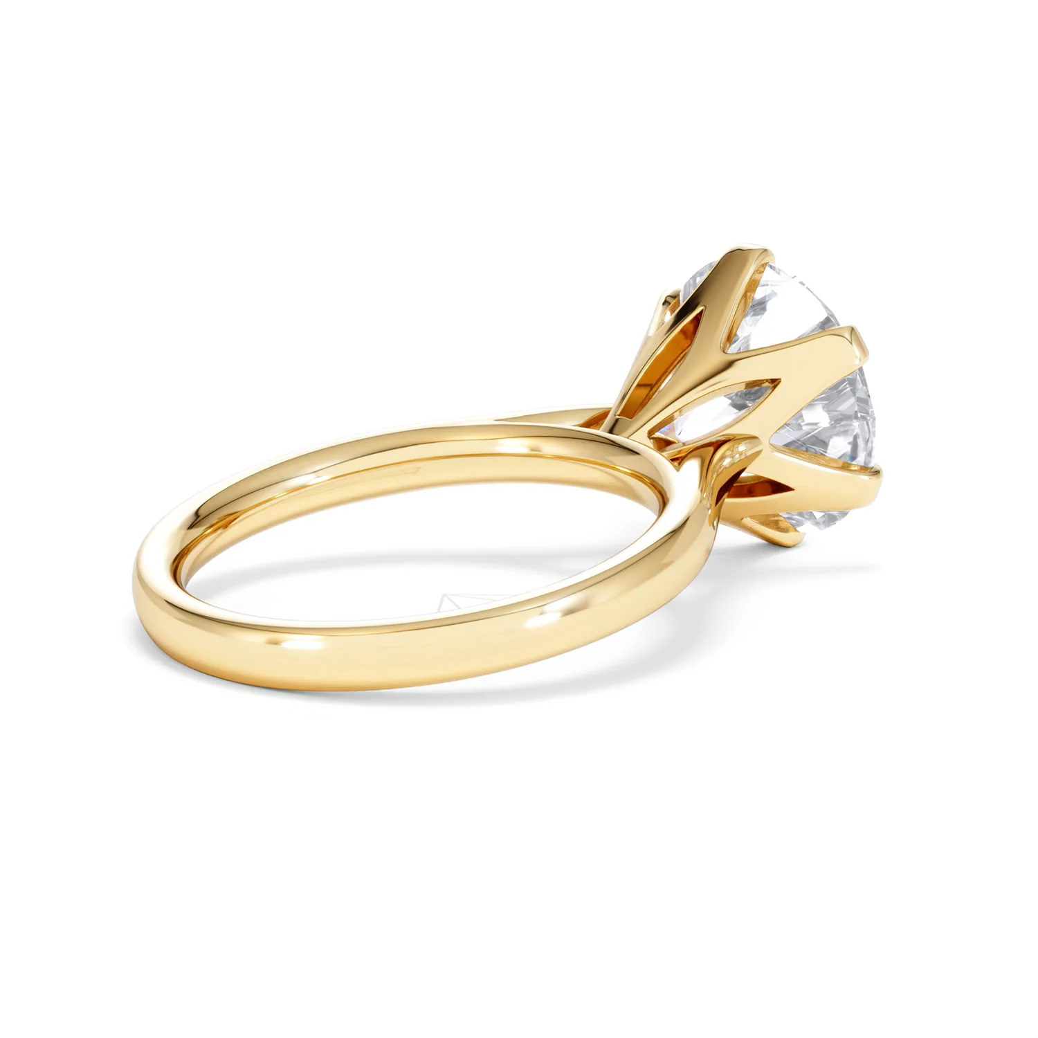 Low Set Chloe 5.00ct Lab Diamond Round Cut Engagement Ring in 18K Yellow Gold G/VS1 - Image 38