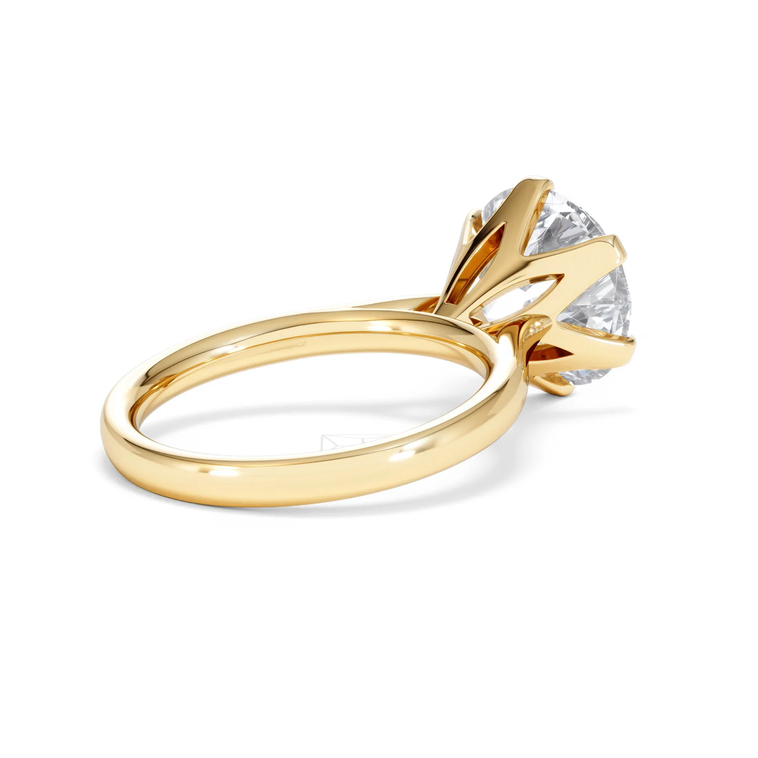Low Set Chloe 5.00ct Lab Diamond Round Cut Engagement Ring in 18K Yellow Gold G/VS1 - Image 39
