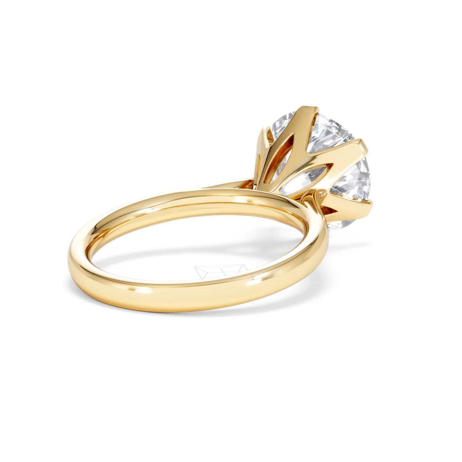 Low Set Chloe 5.00ct Lab Diamond Round Cut Engagement Ring in 18K Yellow Gold G/VS1 - Image 41