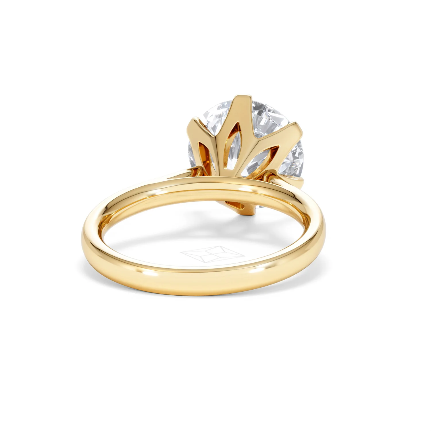 Low Set Chloe 5.00ct Lab Diamond Round Cut Engagement Ring in 18K Yellow Gold G/VS1 - Image 46