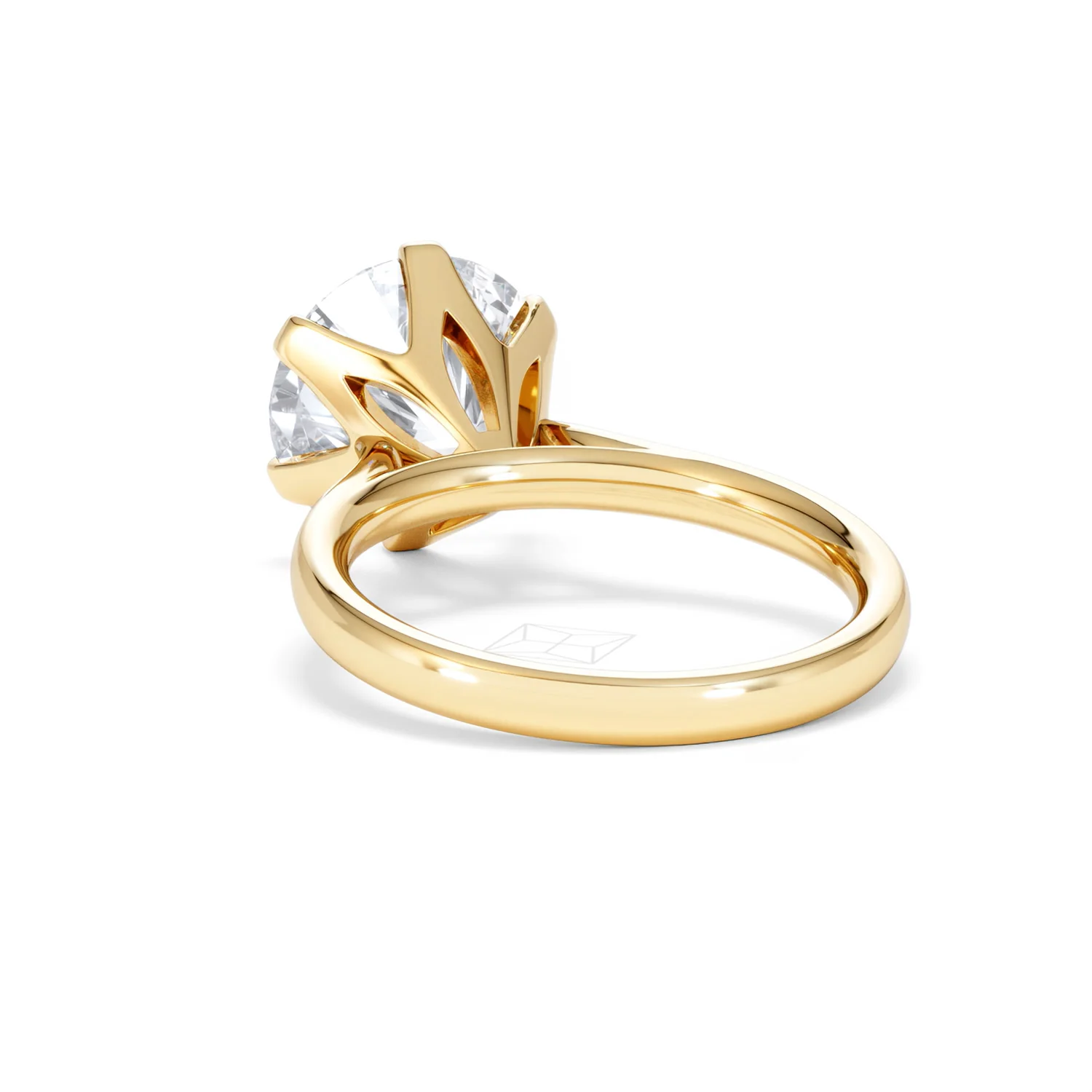 Low Set Chloe 5.00ct Lab Diamond Round Cut Engagement Ring in 18K Yellow Gold G/VS1 - Image 54