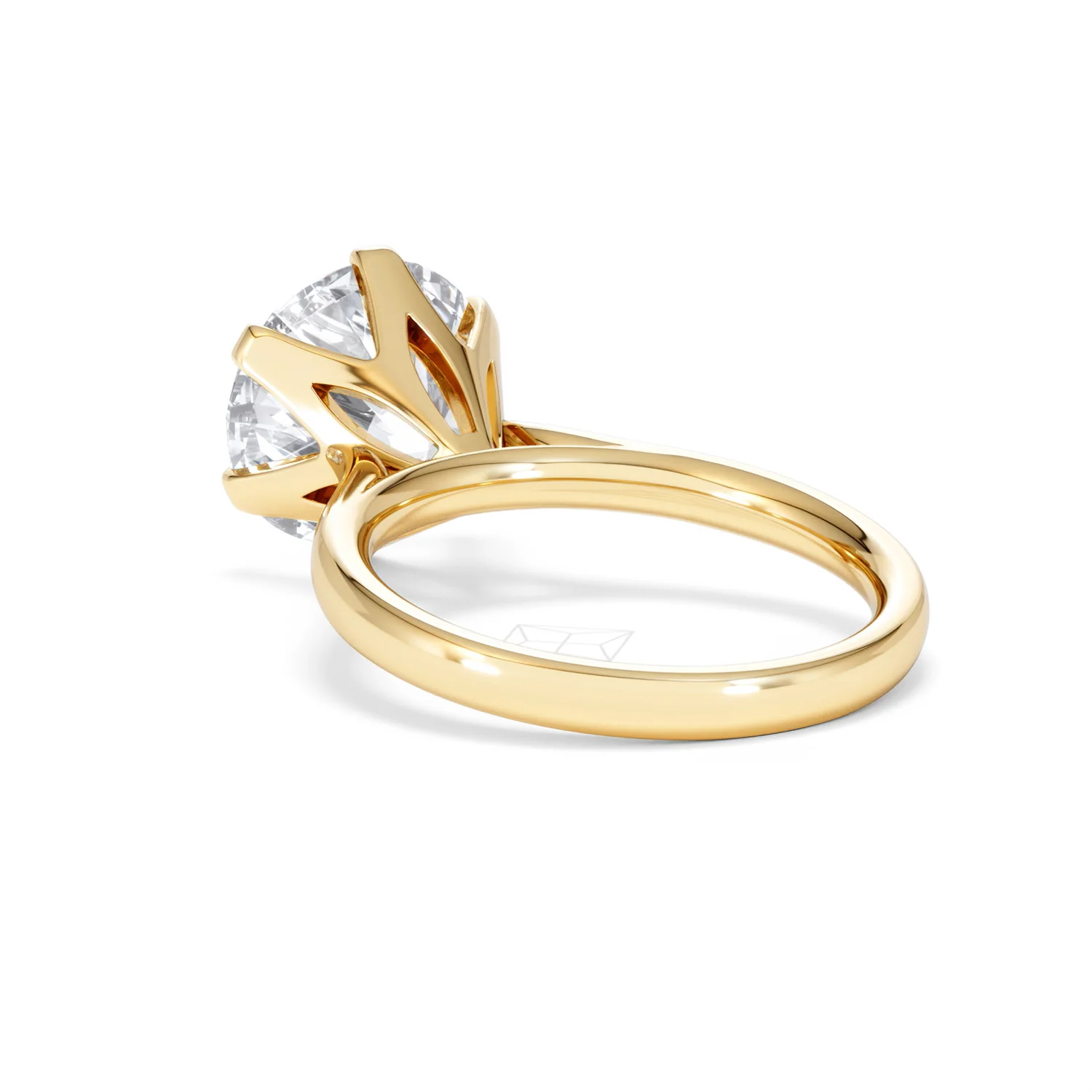 Low Set Chloe 5.00ct Lab Diamond Round Cut Engagement Ring in 18K Yellow Gold G/VS1 - Image 56