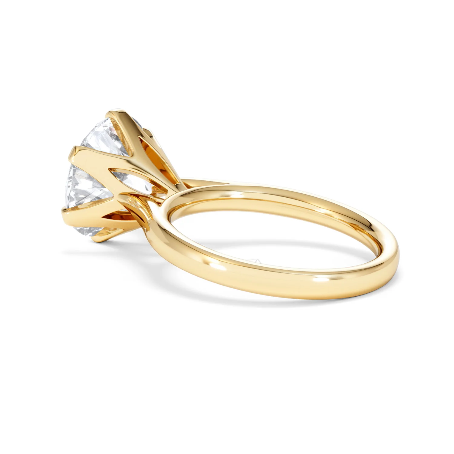 Low Set Chloe 5.00ct Lab Diamond Round Cut Engagement Ring in 18K Yellow Gold G/VS1 - Image 61