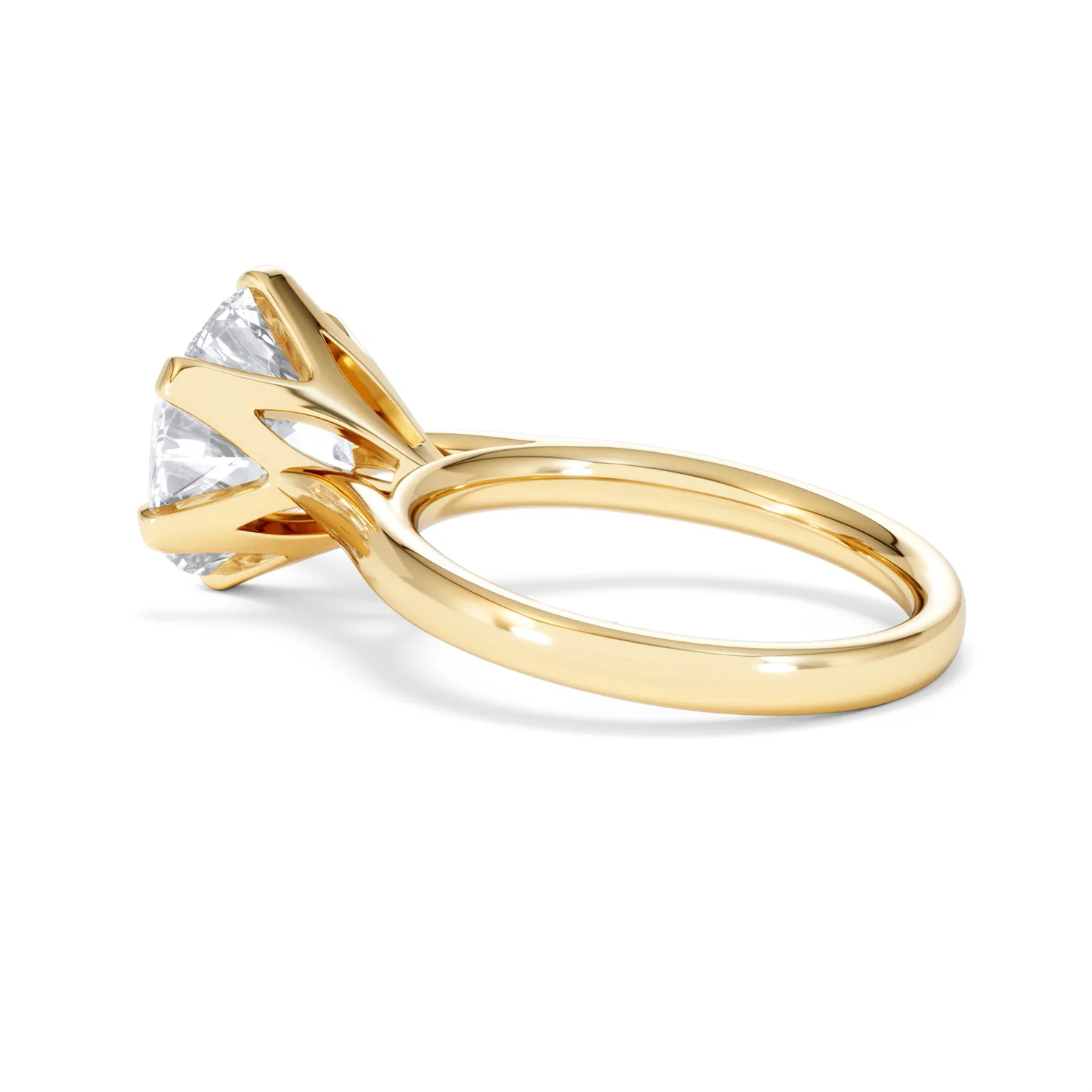 Low Set Chloe 5.00ct Lab Diamond Round Cut Engagement Ring in 18K Yellow Gold G/VS1 - Image 62
