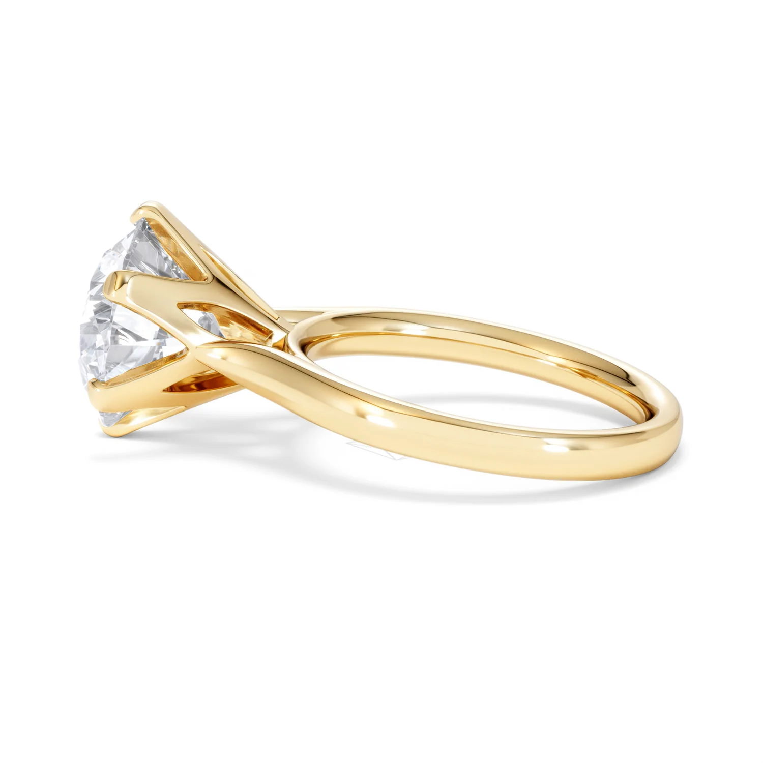 Low Set Chloe 5.00ct Lab Diamond Round Cut Engagement Ring in 18K Yellow Gold G/VS1 - Image 67