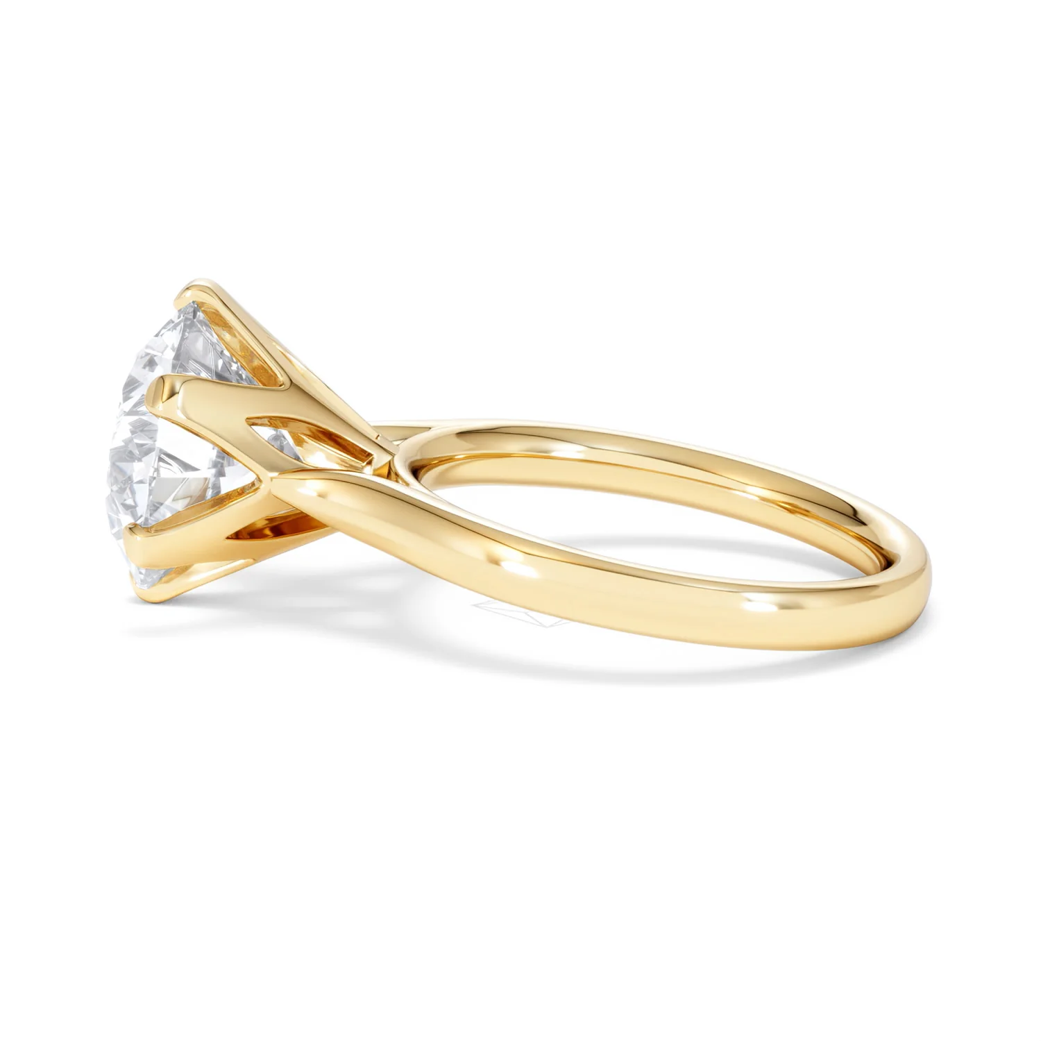 Low Set Chloe 5.00ct Lab Diamond Round Cut Engagement Ring in 18K Yellow Gold G/VS1 - Image 68