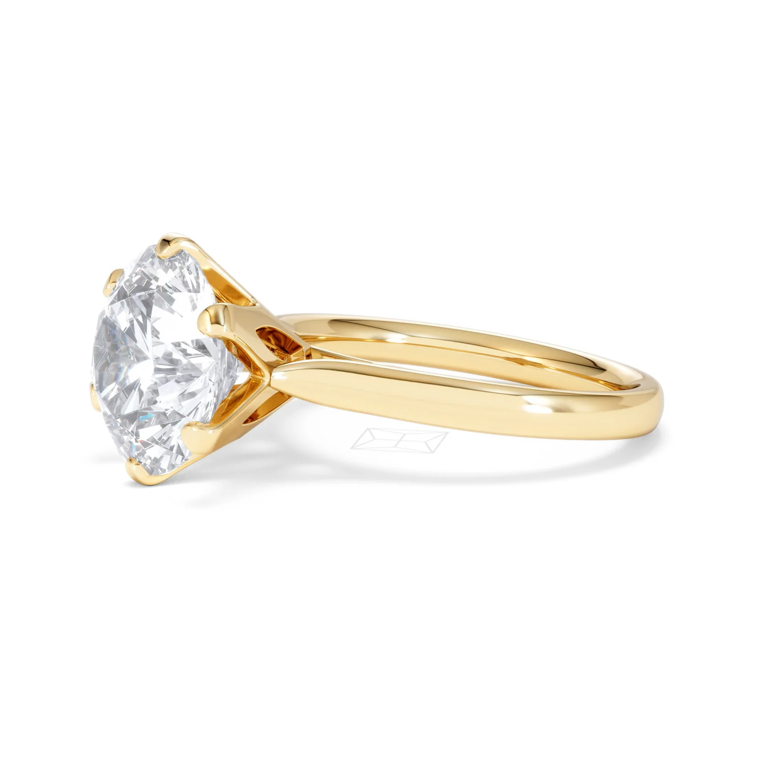 Low Set Chloe 5.00ct Lab Diamond Round Cut Engagement Ring in 18K Yellow Gold G/VS1 - Image 76