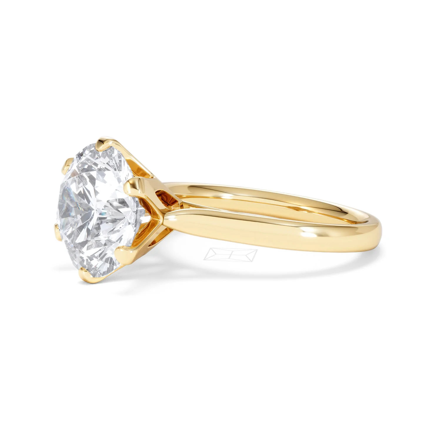 Low Set Chloe 5.00ct Lab Diamond Round Cut Engagement Ring in 18K Yellow Gold G/VS1 - Image 77