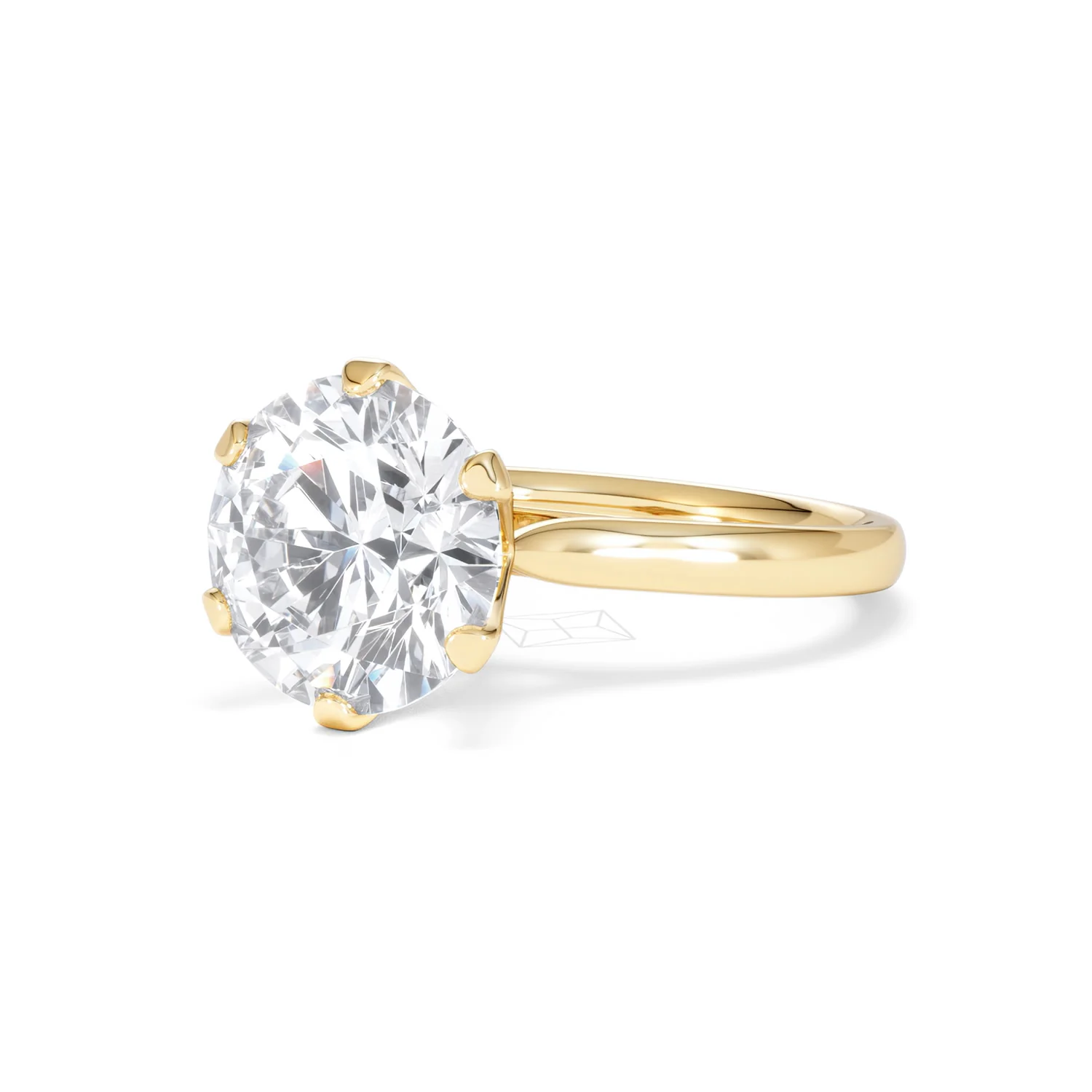 Low Set Chloe 5.00ct Lab Diamond Round Cut Engagement Ring in 18K Yellow Gold G/VS1 - Image 82