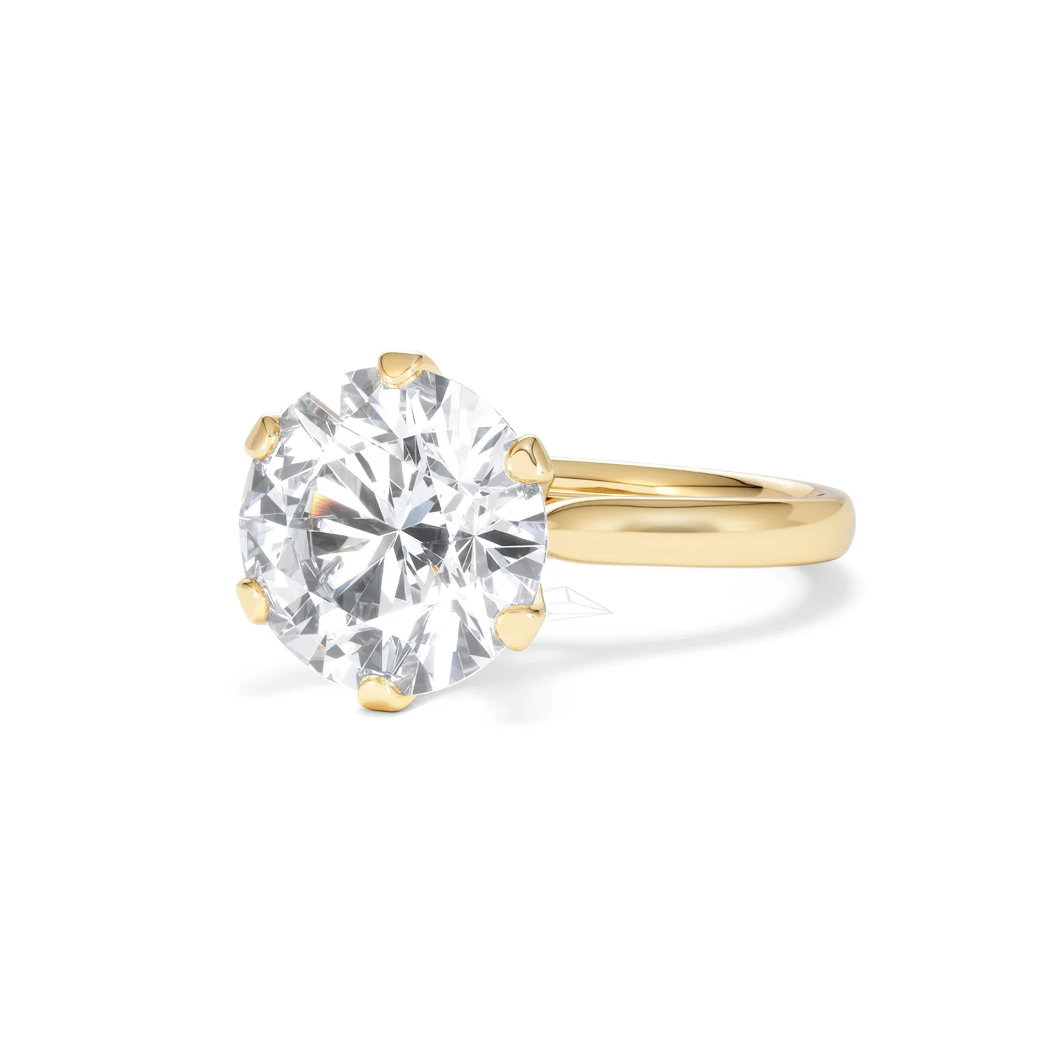 Low Set Chloe 5.00ct Lab Diamond Round Cut Engagement Ring in 18K Yellow Gold G/VS1 - Image 84