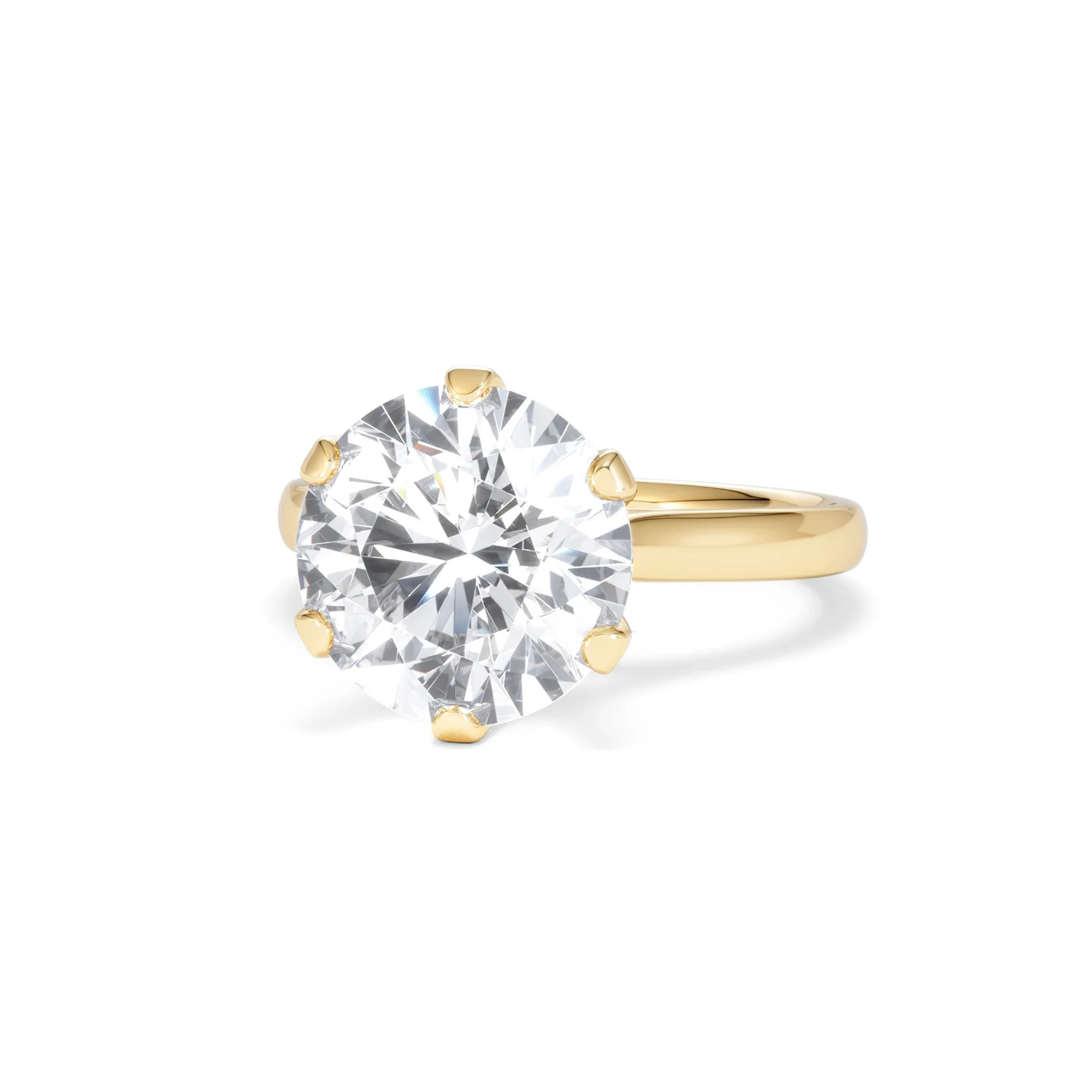 Low Set Chloe 5.00ct Lab Diamond Round Cut Engagement Ring in 18K Yellow Gold G/VS1 - Image 86