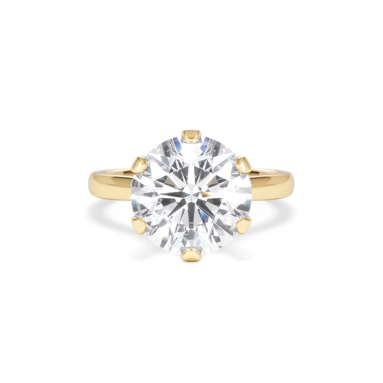 Low Set Chloe 5.00ct Lab Diamond Round Cut Engagement Ring in 18K Yellow Gold G/VS1 - Image 9