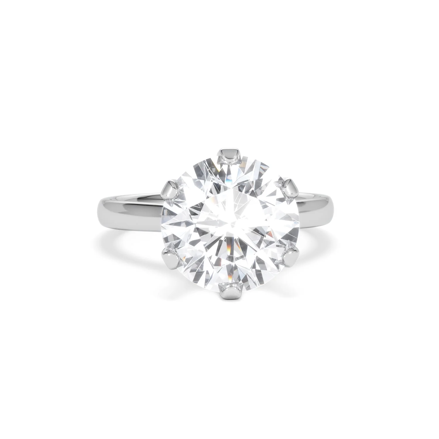 Low Set Chloe 5.00ct Lab Diamond Round Cut Engagement Ring in Platinum G/VS1 - Image 10