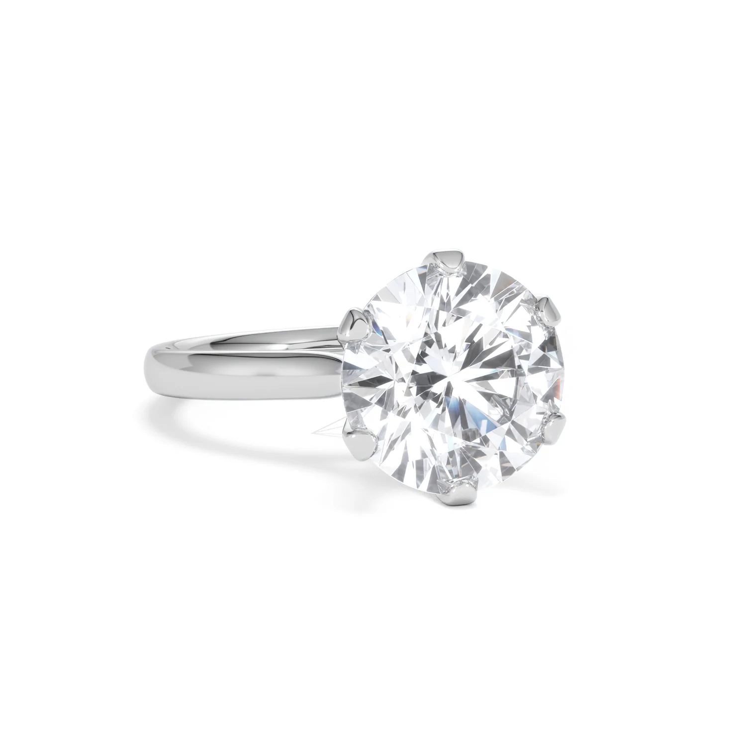 Low Set Chloe 5.00ct Lab Diamond Round Cut Engagement Ring in Platinum G/VS1 - Image 13