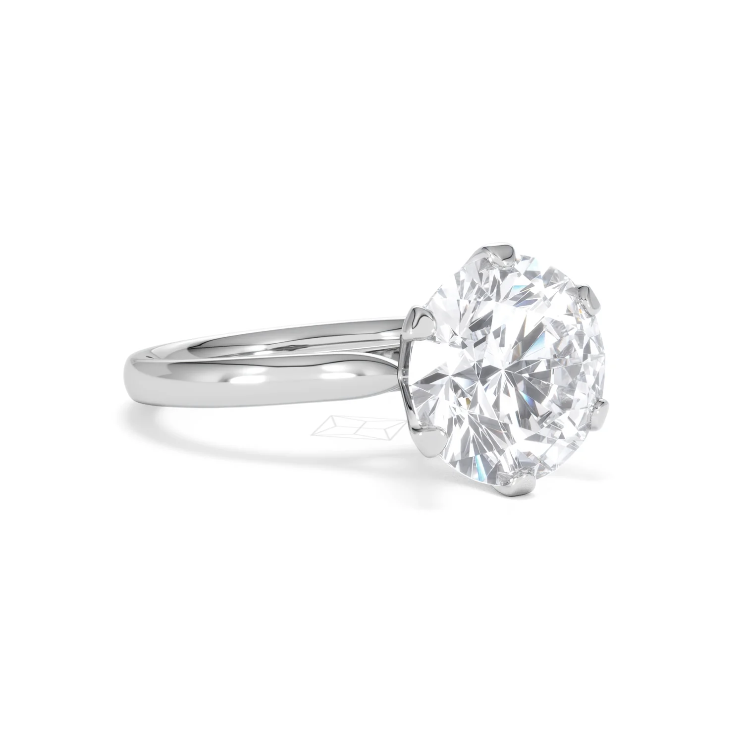 Low Set Chloe 5.00ct Lab Diamond Round Cut Engagement Ring in Platinum G/VS1 - Image 16