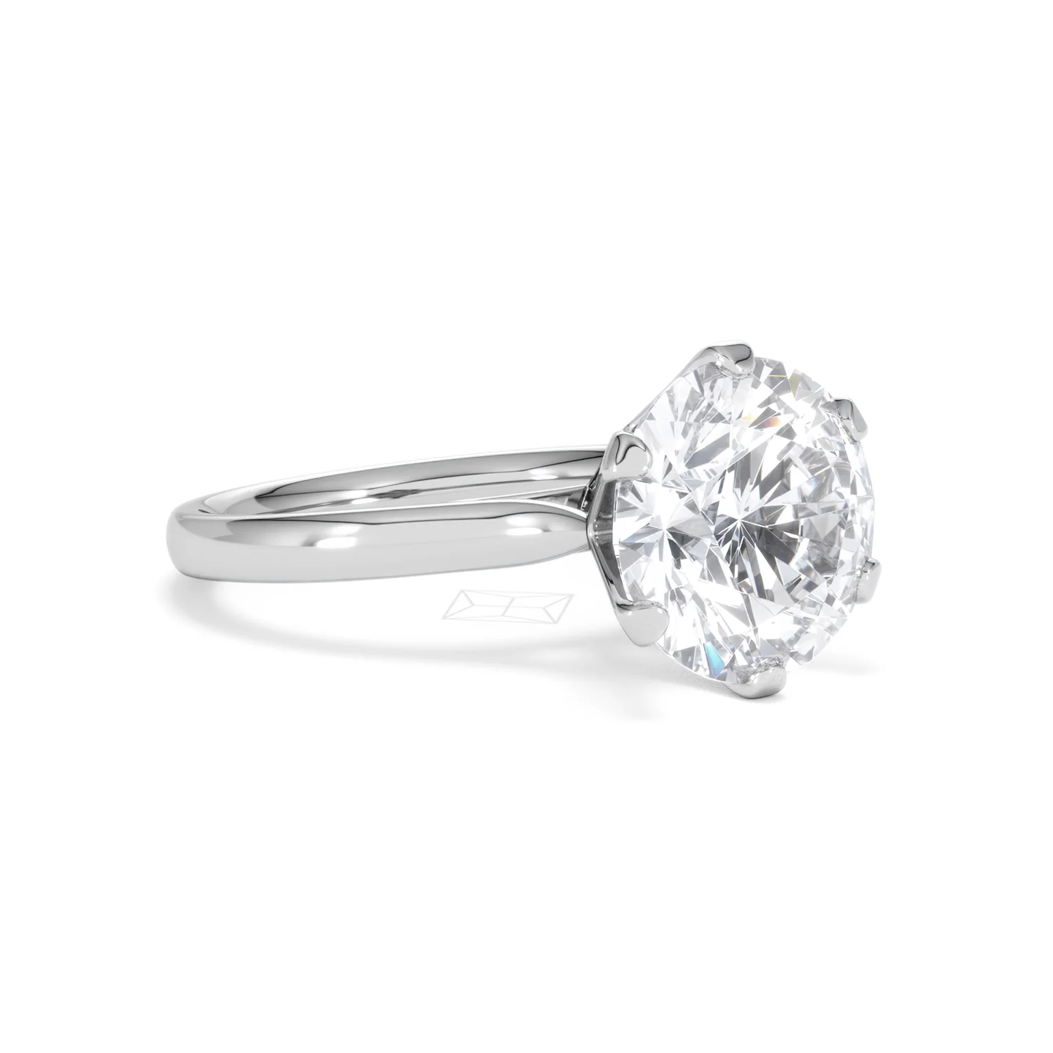 Low Set Chloe 5.00ct Lab Diamond Round Cut Engagement Ring in Platinum G/VS1 - Image 17