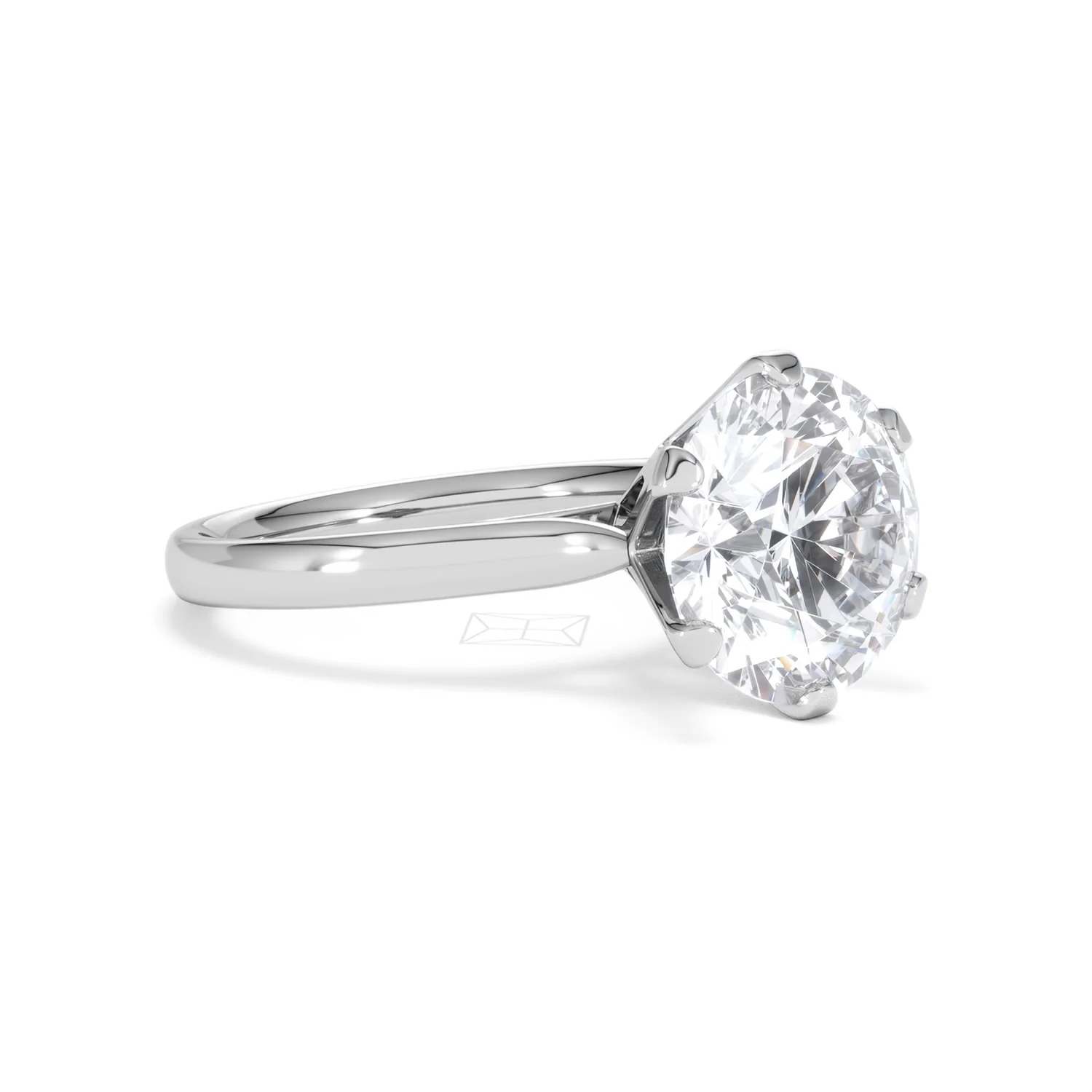 Low Set Chloe 5.00ct Lab Diamond Round Cut Engagement Ring in Platinum G/VS1 - Image 18