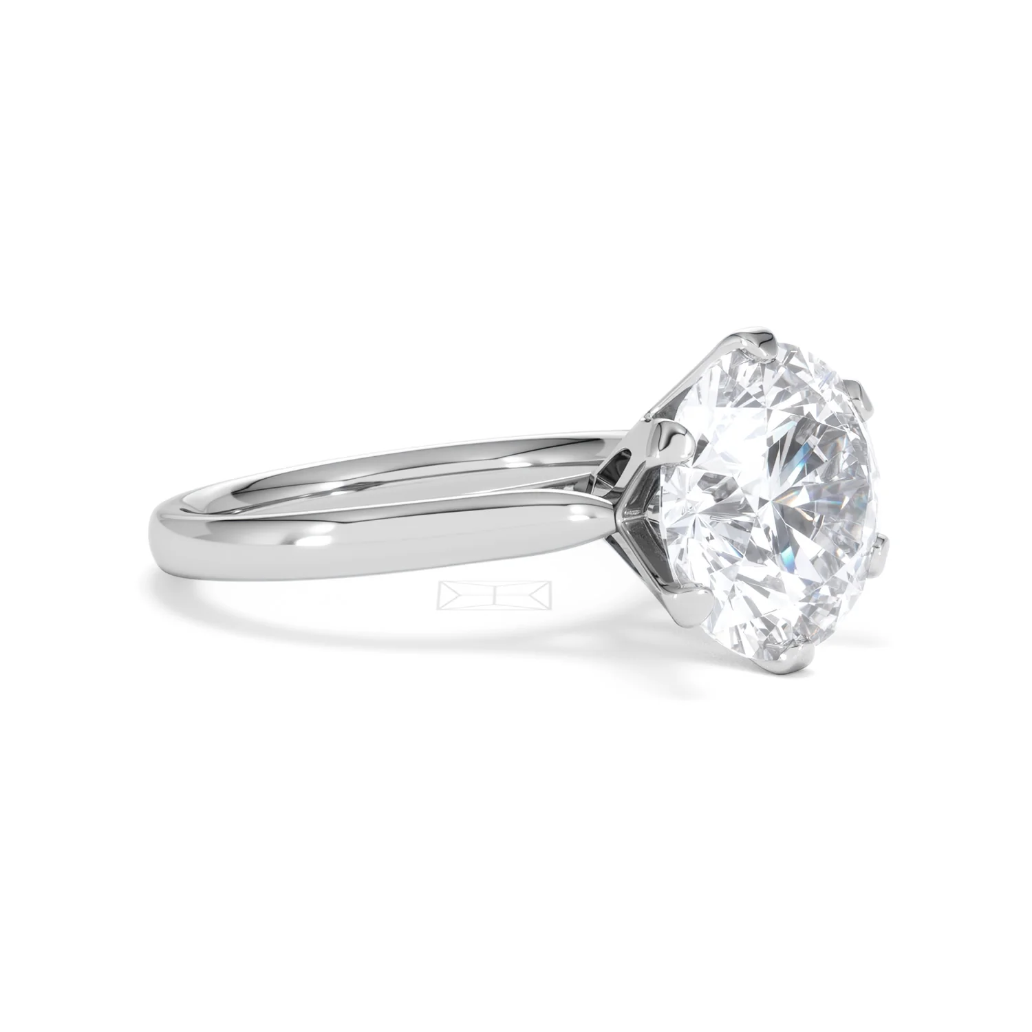 Low Set Chloe 5.00ct Lab Diamond Round Cut Engagement Ring in Platinum G/VS1 - Image 19