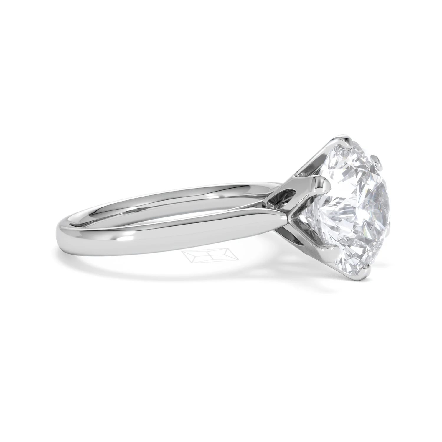 Low Set Chloe 5.00ct Lab Diamond Round Cut Engagement Ring in Platinum G/VS1 - Image 22