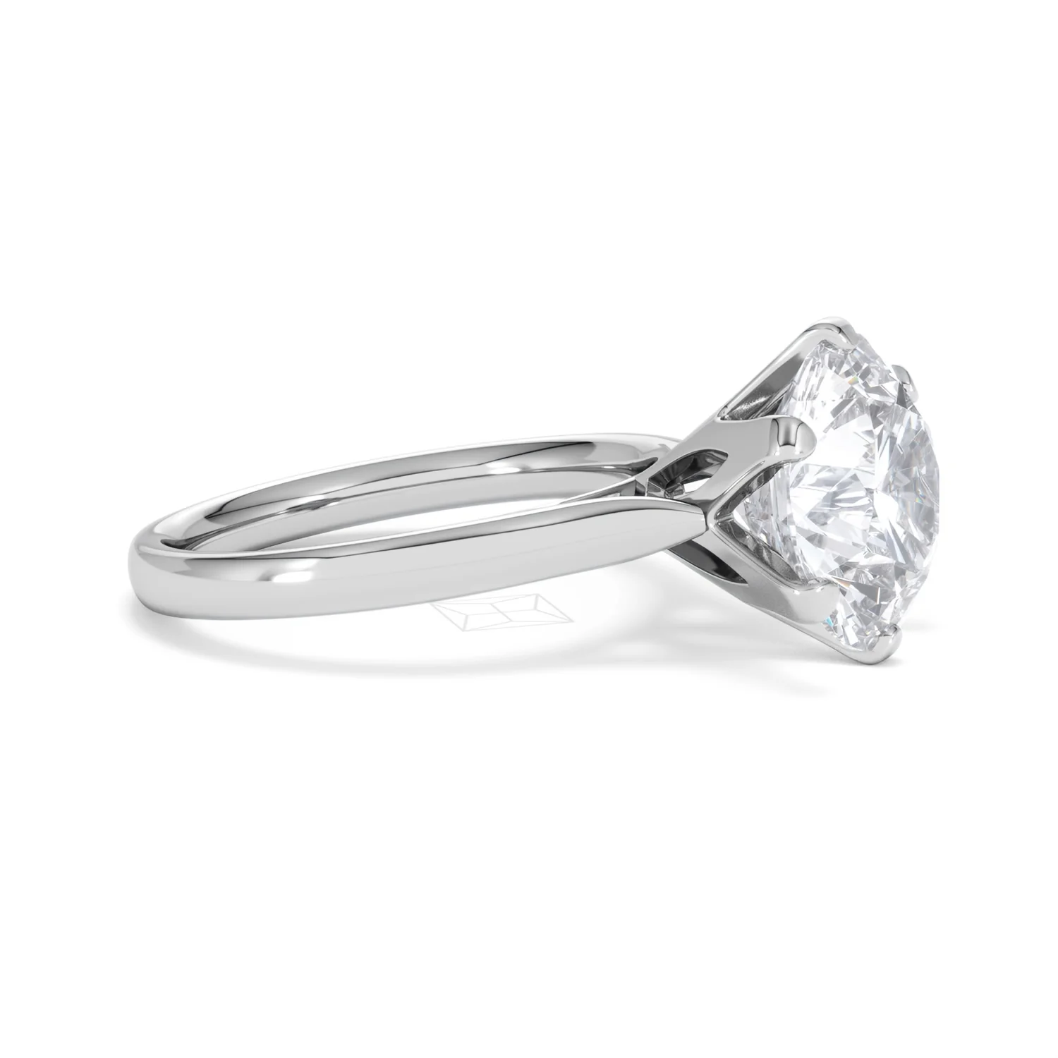Low Set Chloe 5.00ct Lab Diamond Round Cut Engagement Ring in Platinum G/VS1 - Image 23