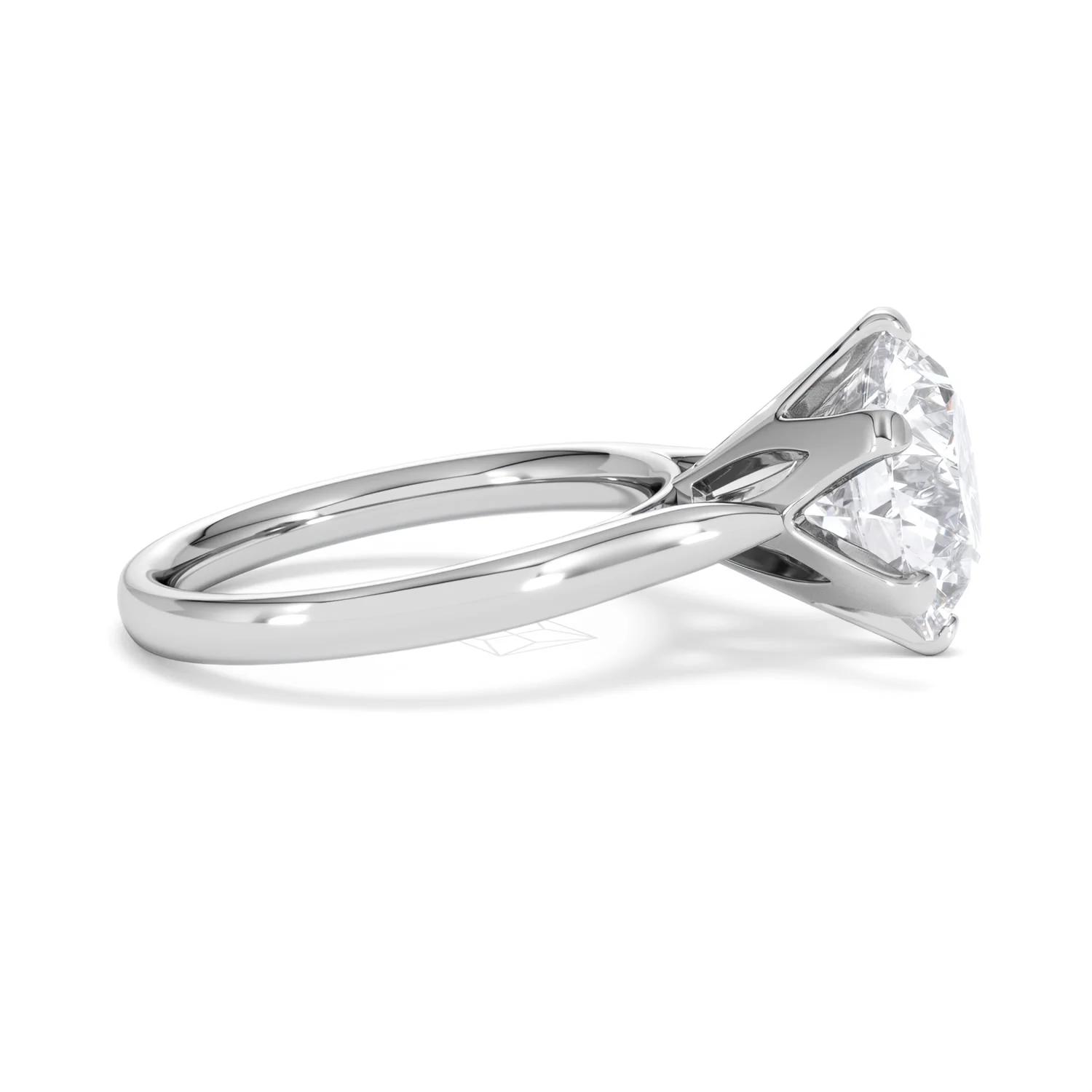 Low Set Chloe 5.00ct Lab Diamond Round Cut Engagement Ring in Platinum G/VS1 - Image 27