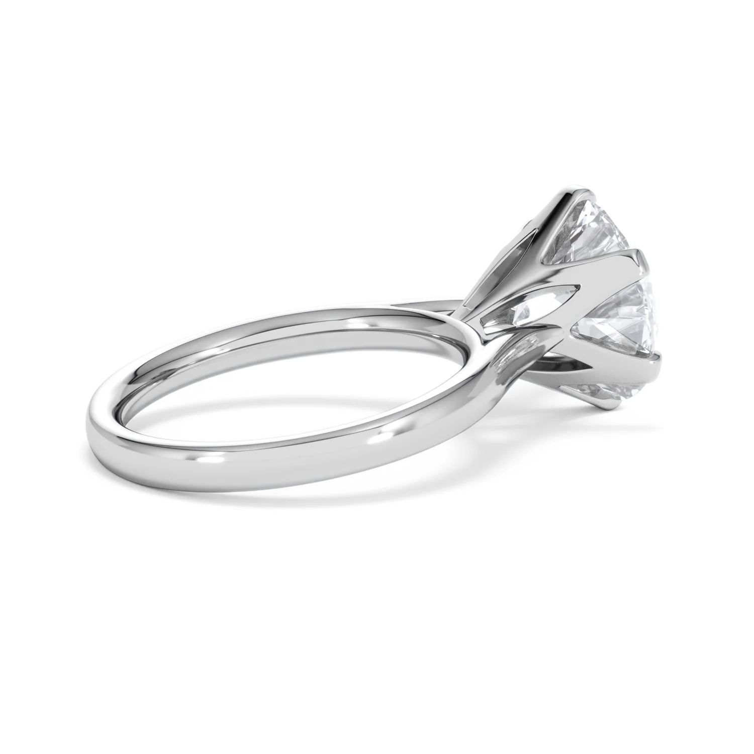 Low Set Chloe 5.00ct Lab Diamond Round Cut Engagement Ring in Platinum G/VS1 - Image 35