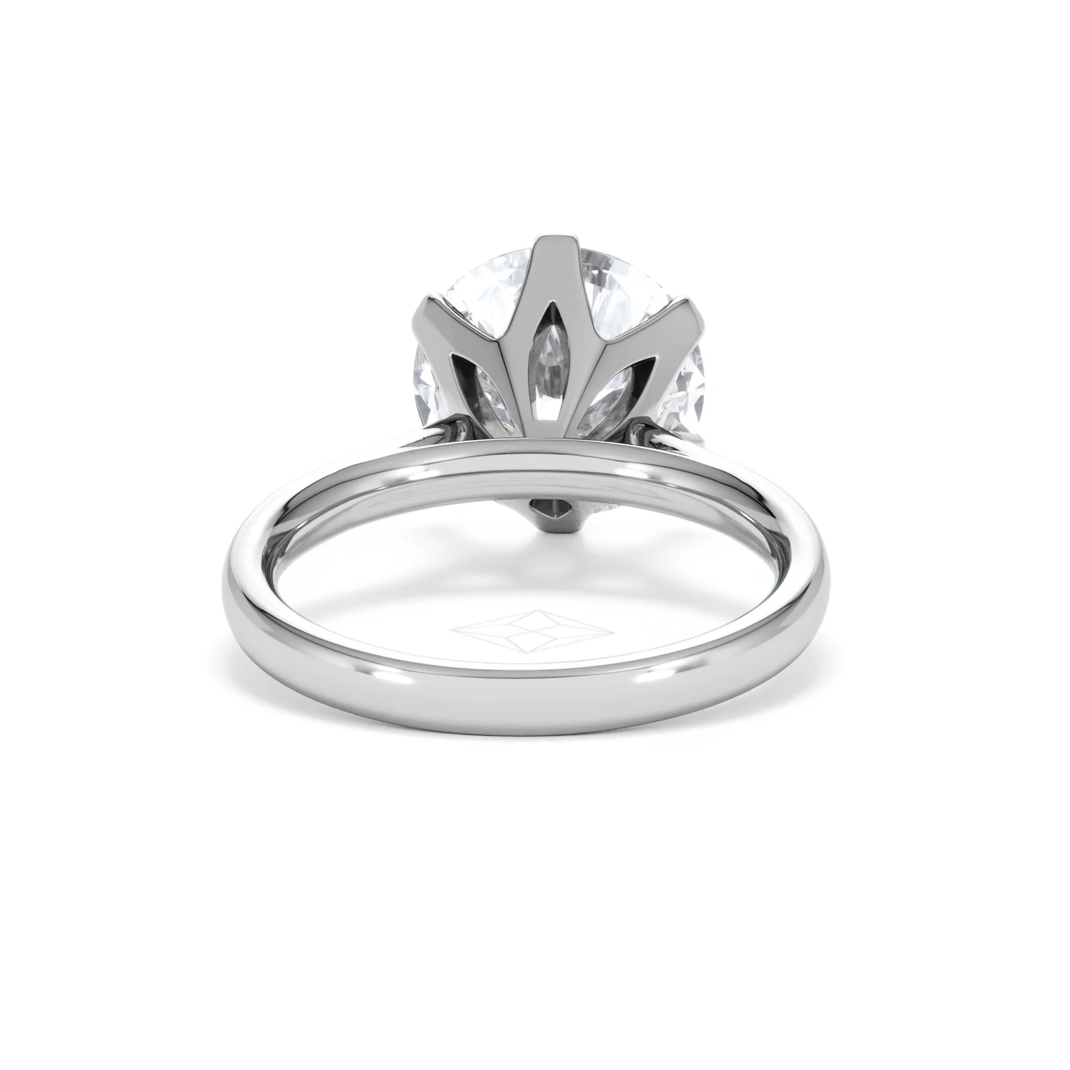 Low Set Chloe 5.00ct Lab Diamond Round Cut Engagement Ring in Platinum G/VS1 - Image 48