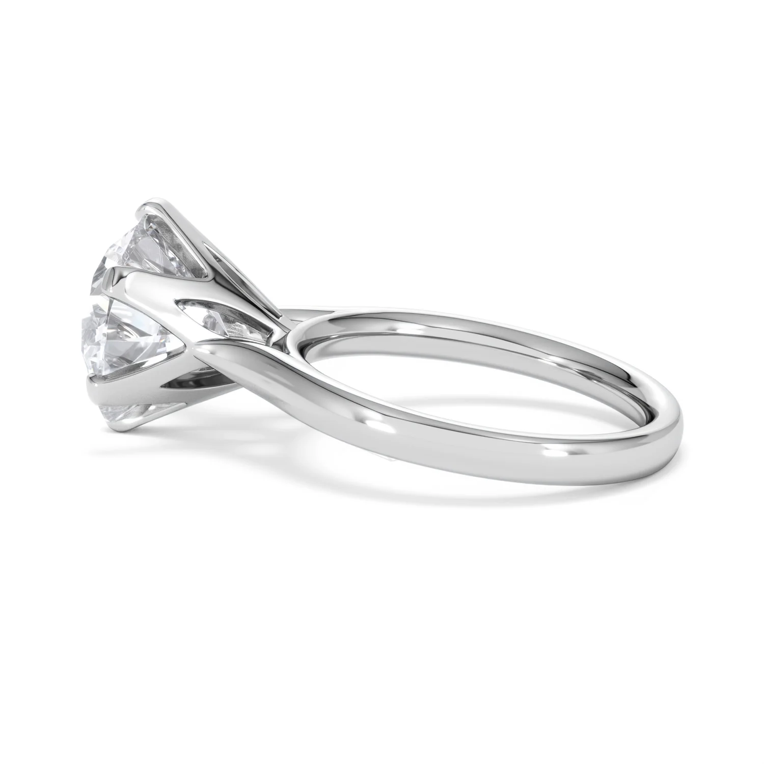 Low Set Chloe 5.00ct Lab Diamond Round Cut Engagement Ring in Platinum G/VS1 - Image 66