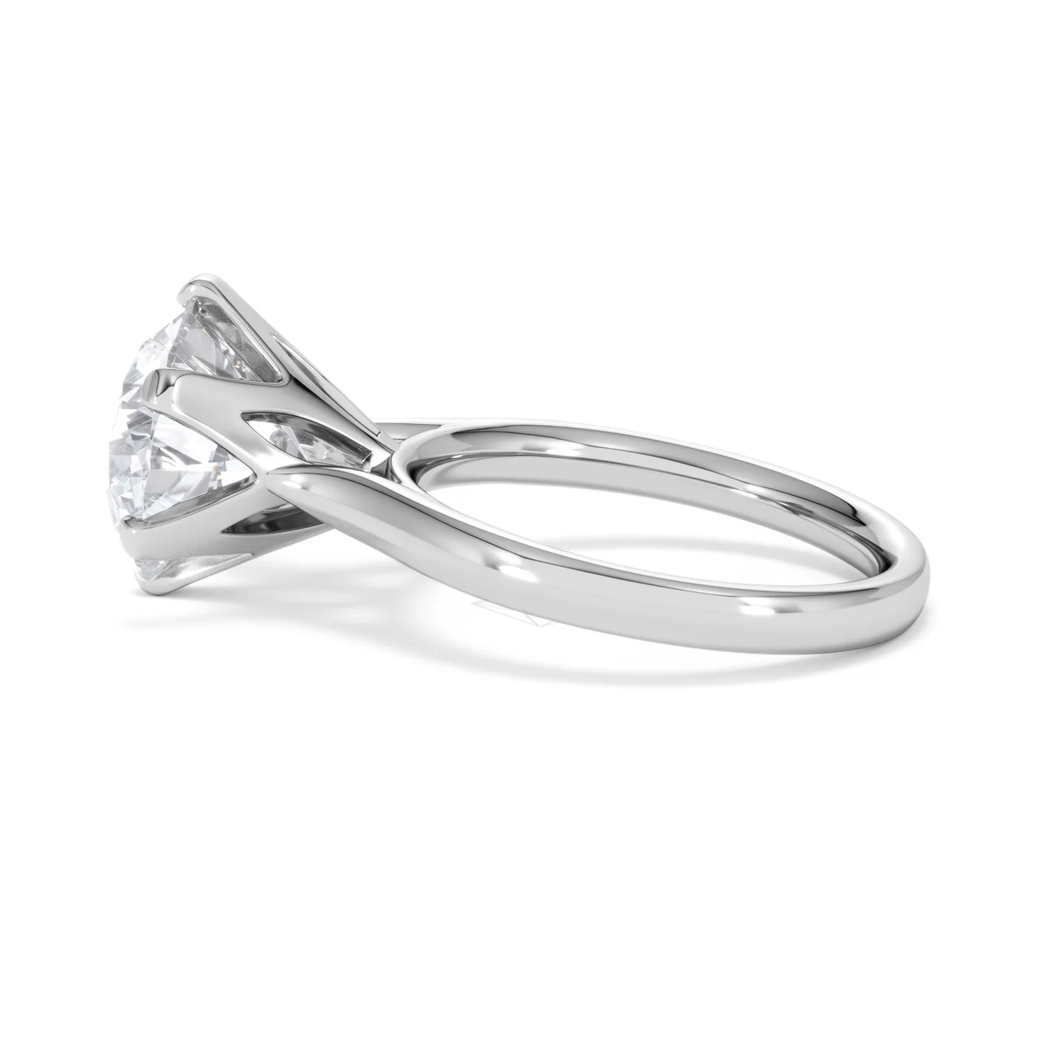 Low Set Chloe 5.00ct Lab Diamond Round Cut Engagement Ring in Platinum G/VS1 - Image 67